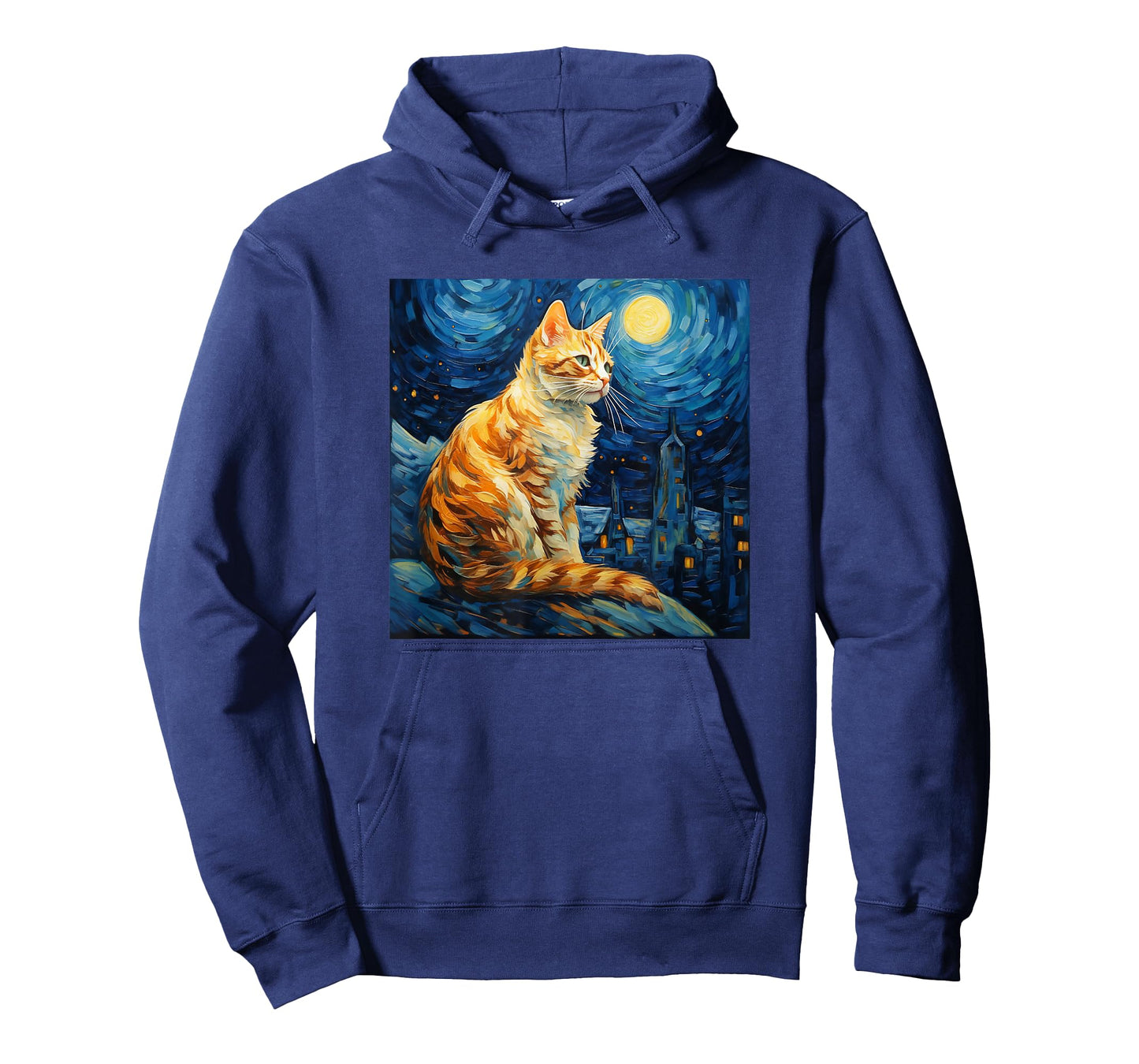 Cat Starry Night lover art Painting kitty kitten Van Gogh T-Shirt