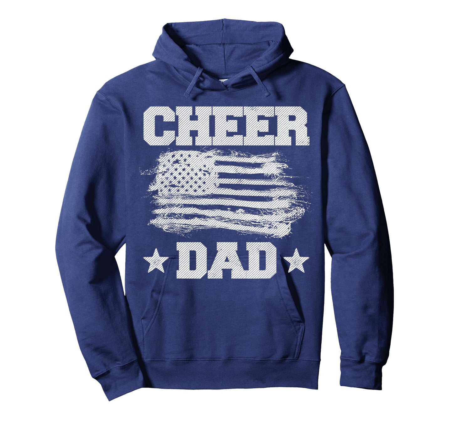 Cheer Dad Vintage American Flag Father Cheerleader Squad T-Shirt