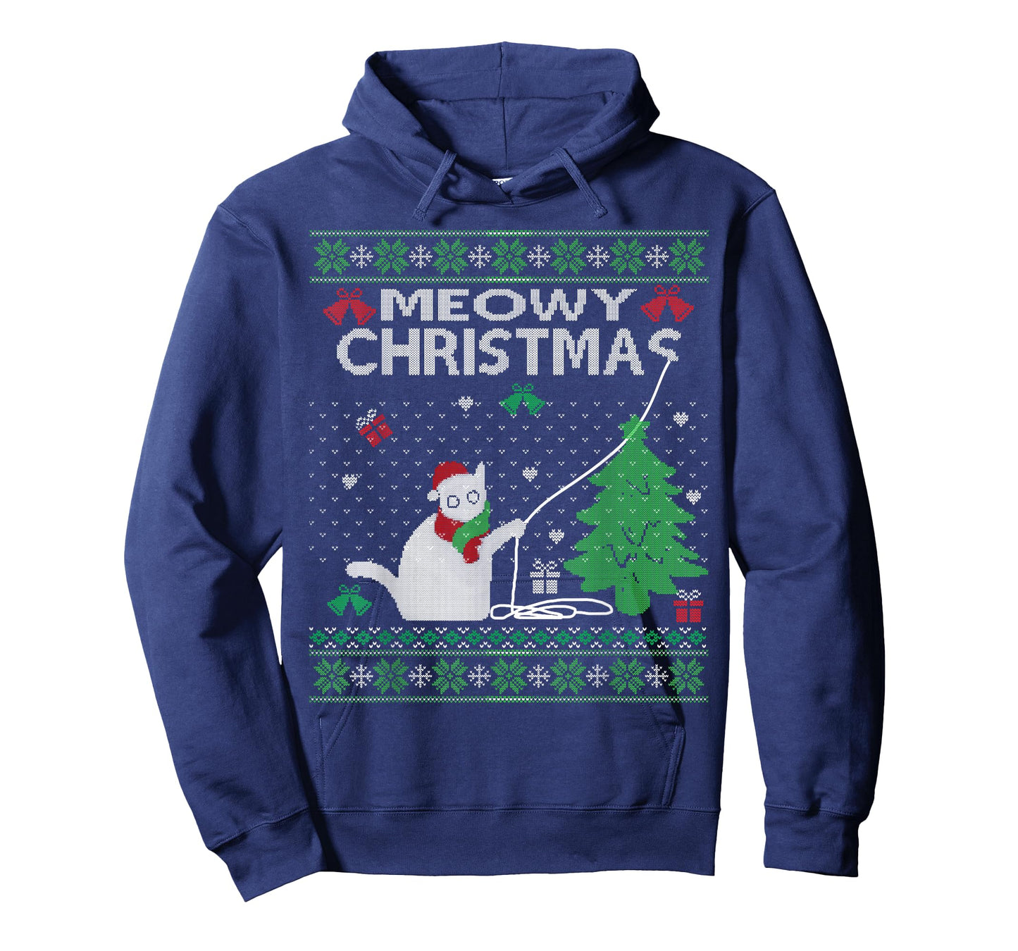 Funny Meowy Christmas Cats Xmas Cute Cat Lover Ugly Sweater T-Shirt