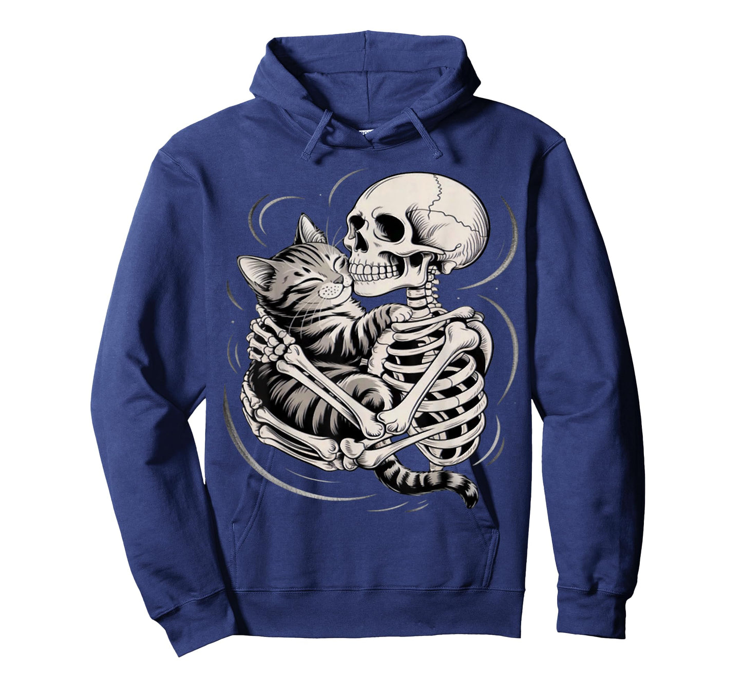 Skeleton Hugging Cat Halloween Cat Lover Cat Mom Dad T-Shirt