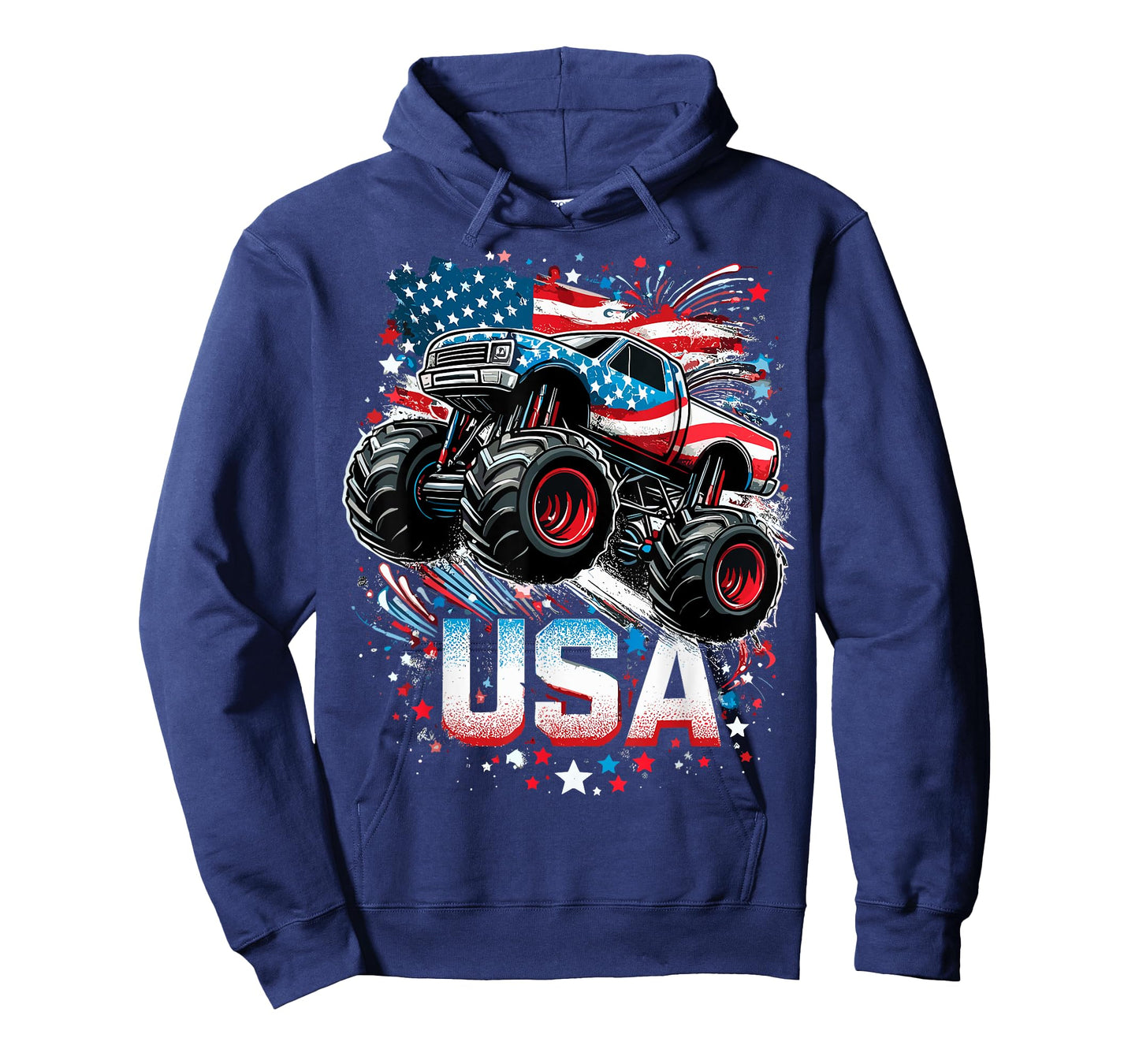 Monster Truck USA American Flag 4th Of July T-Shirt