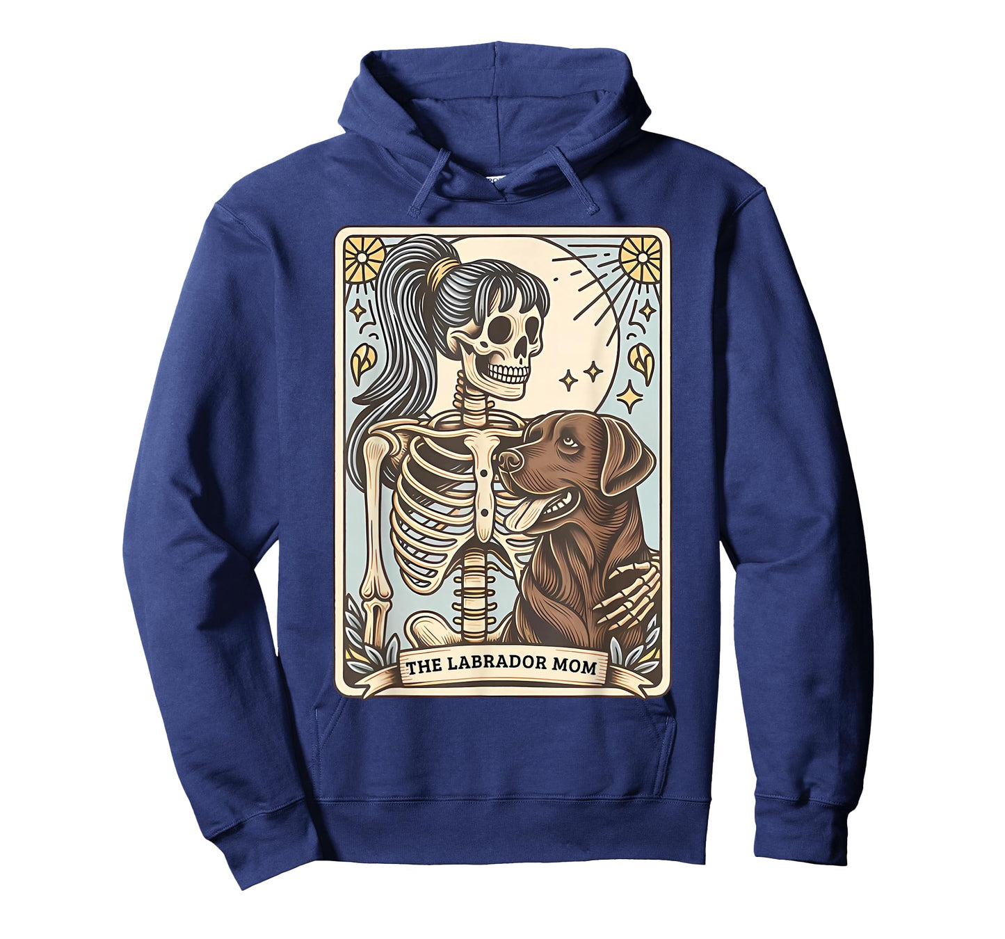 Funny Skeleton Chocolate Lab Mom Tarot Card Witchy Vibes T-Shirt