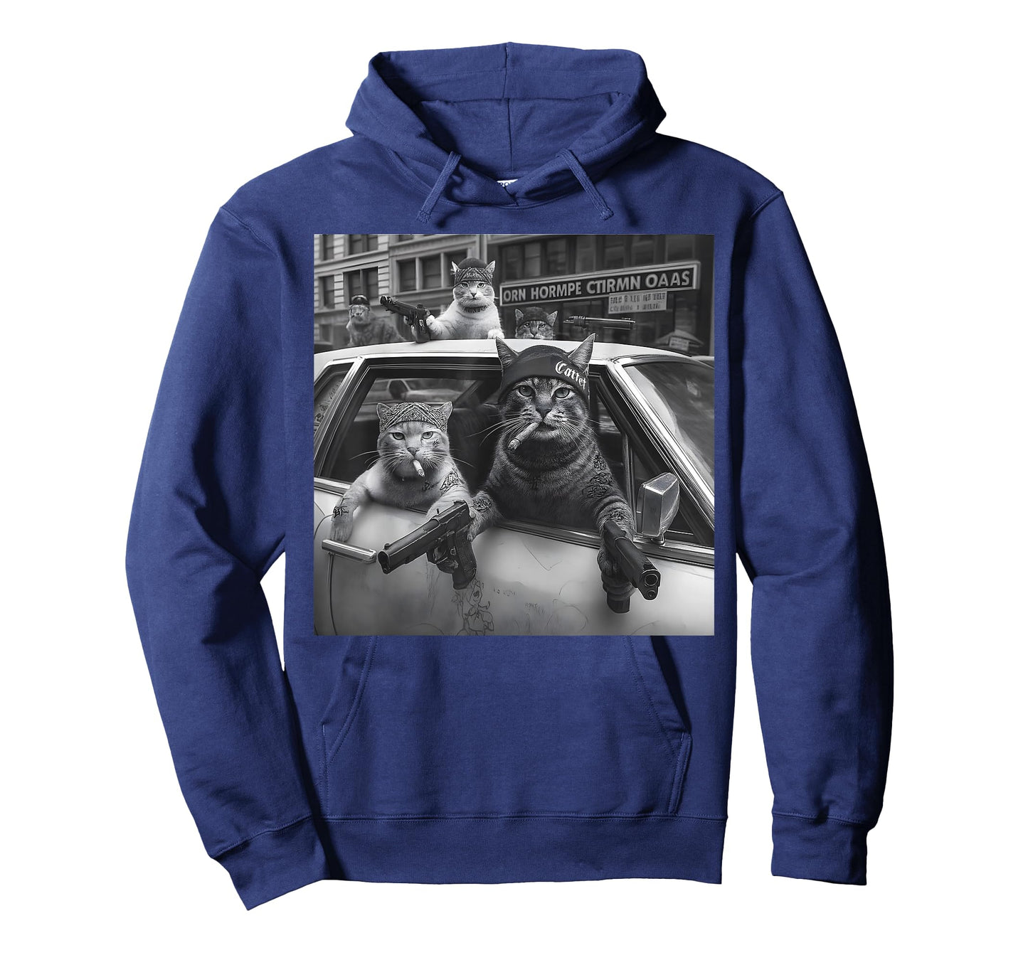 Funny Gangster Cats Street Design T-Shirt