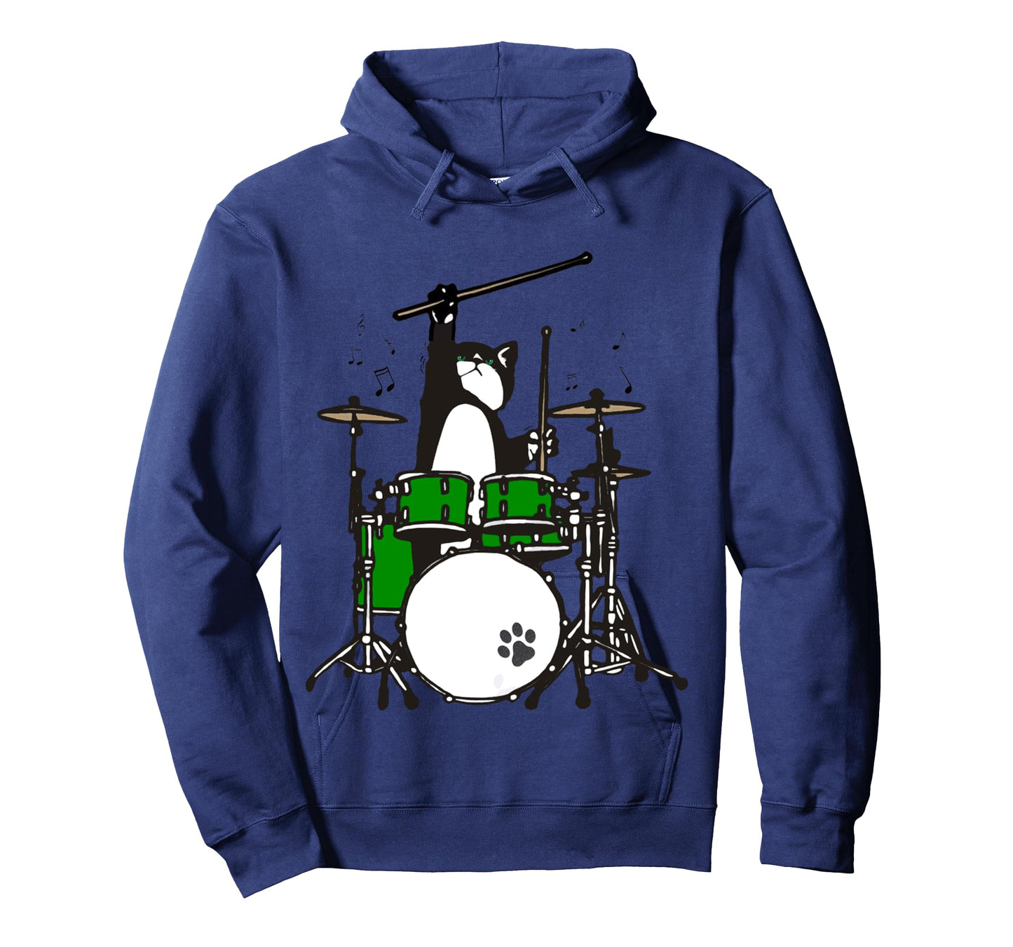 Funny Drummer Cat Playing Drums Musician Cat Shirt for Kids Long Sleeve T-Shirt