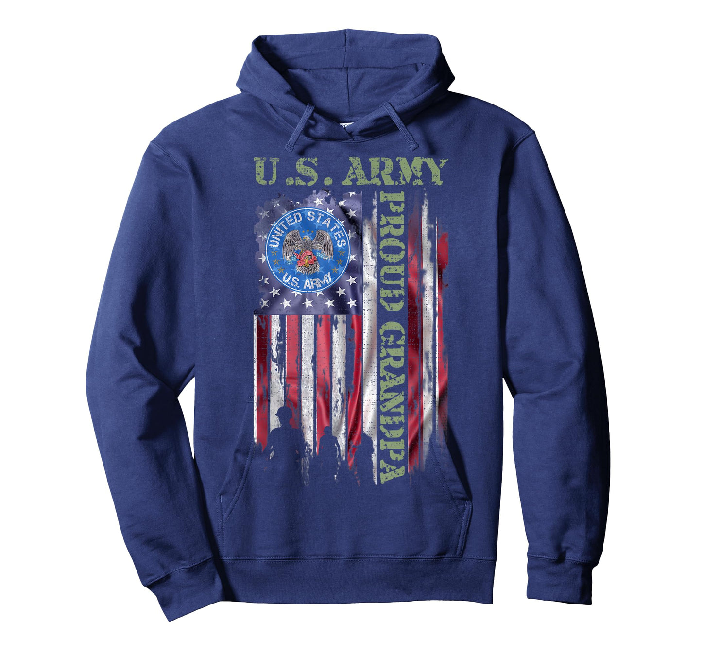 Vintage USA American Flag US Army Proud Veteran Grandpa T-Shirt