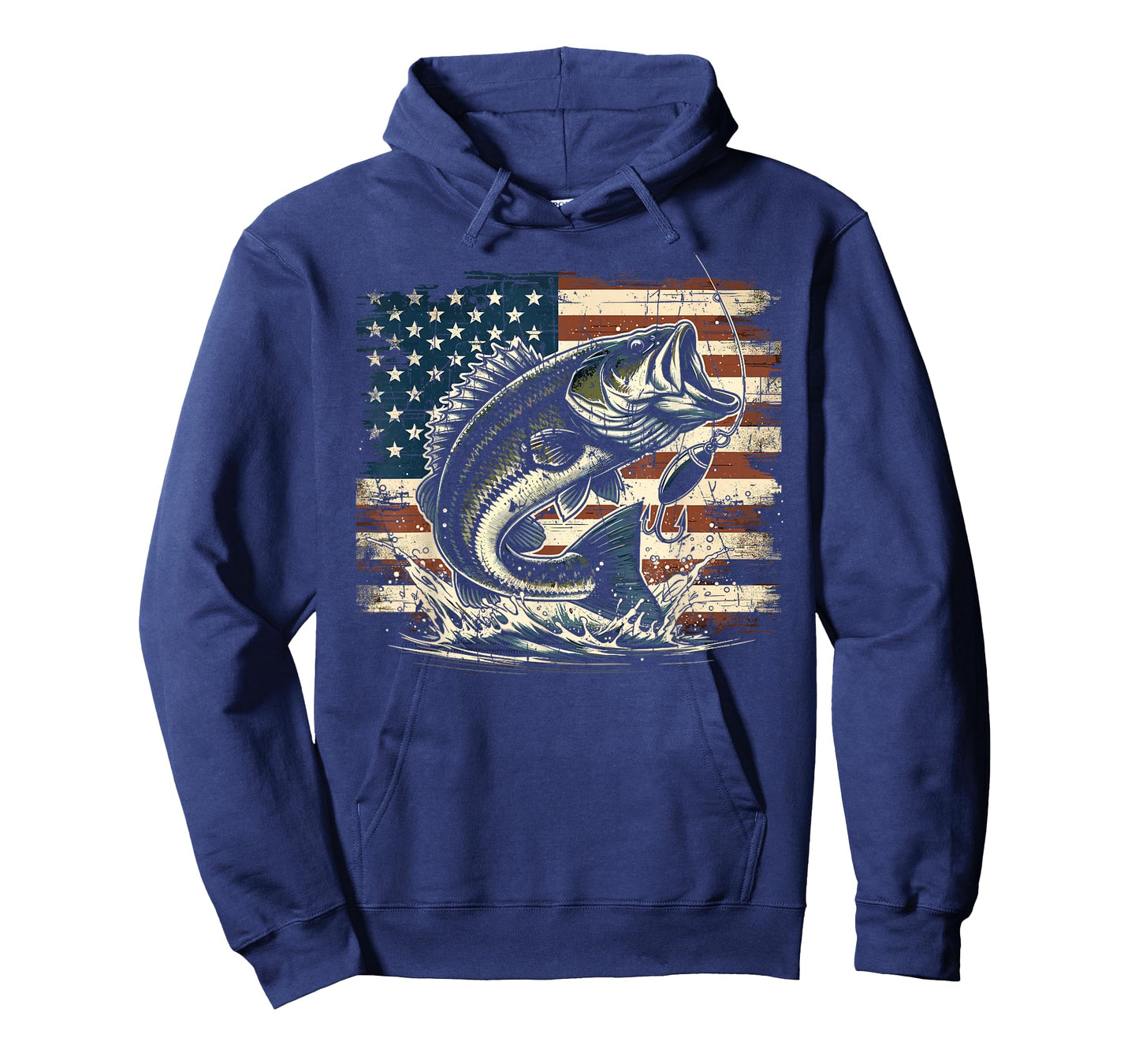Fishing US American Flag Bass Fish Fisherman T-Shirt