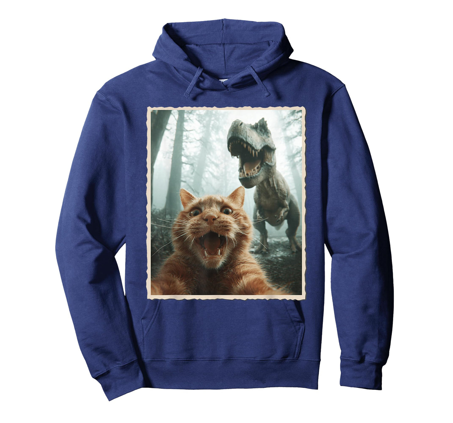 Cat Selfie with Dinosaur, Funny Scared Cat Photo T-Shirt