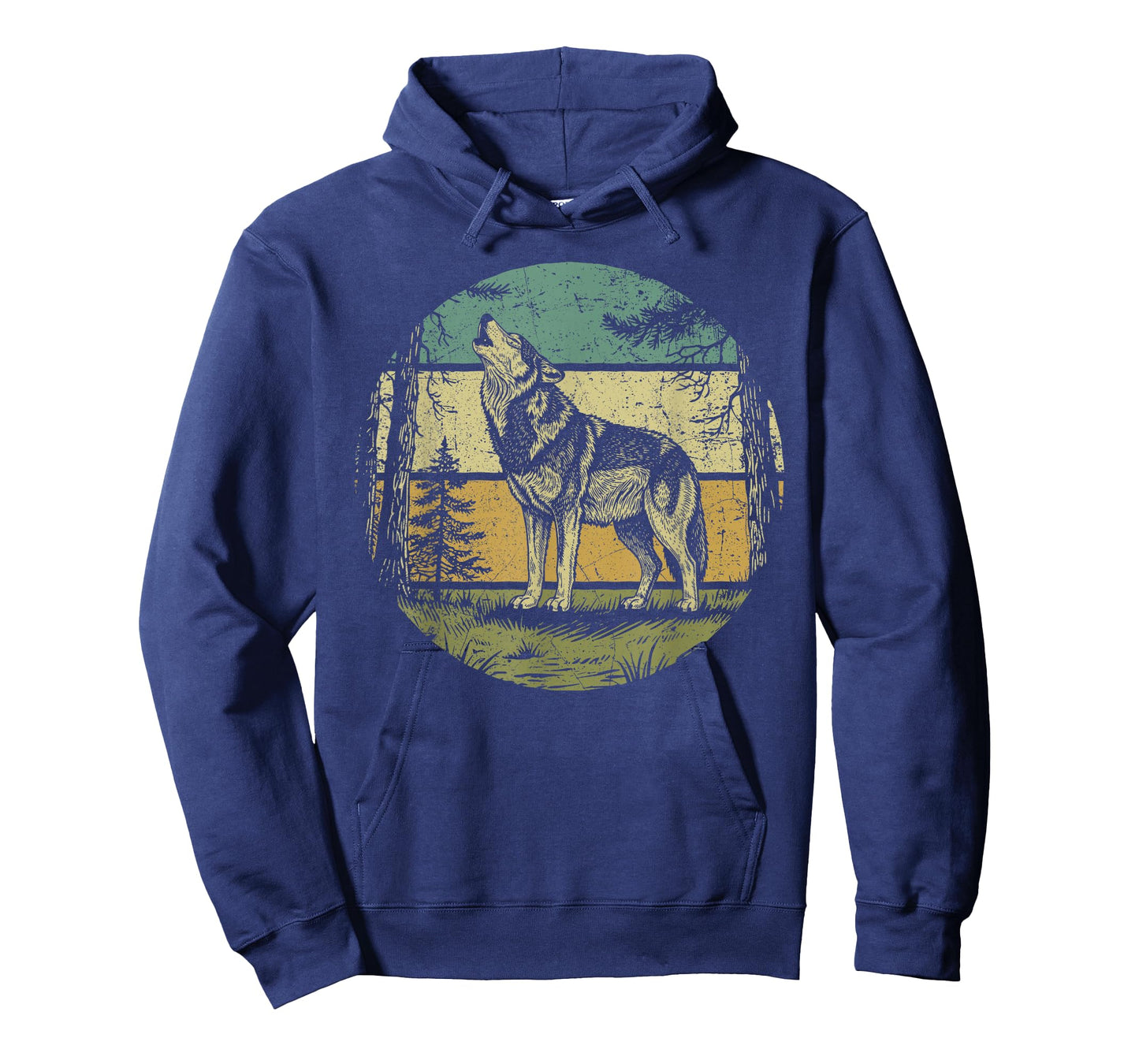 Retro Forest Wolf Outdoors Nature Women Men Vintage Graphic T-Shirt