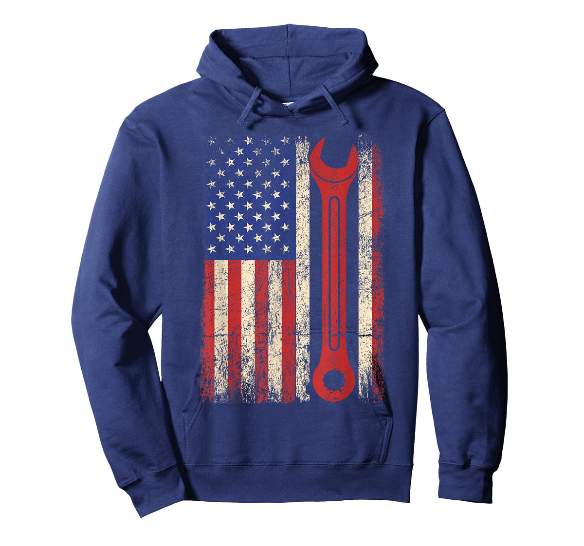 Car Mechanic Wrench Workshop Tools US American Flag Men Tee T-Shirt
