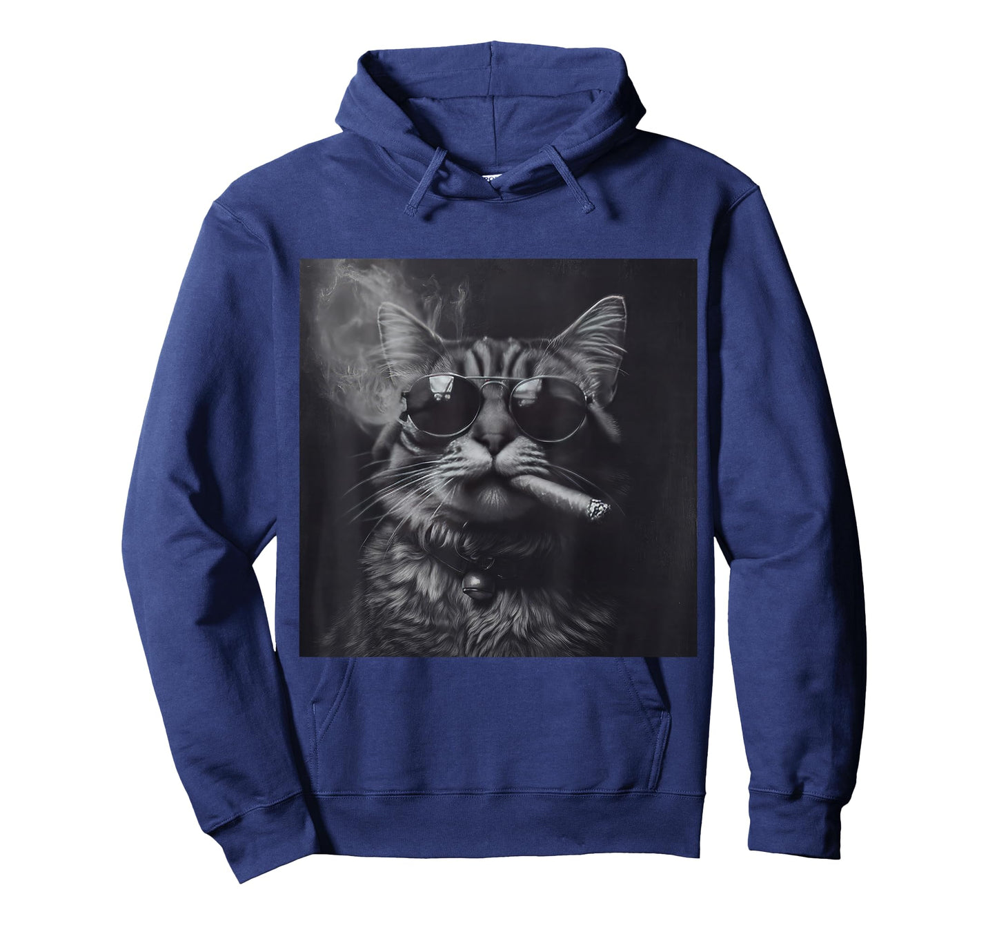 Smoking Cat Moody Noir Black And White Art Funny T-Shirt