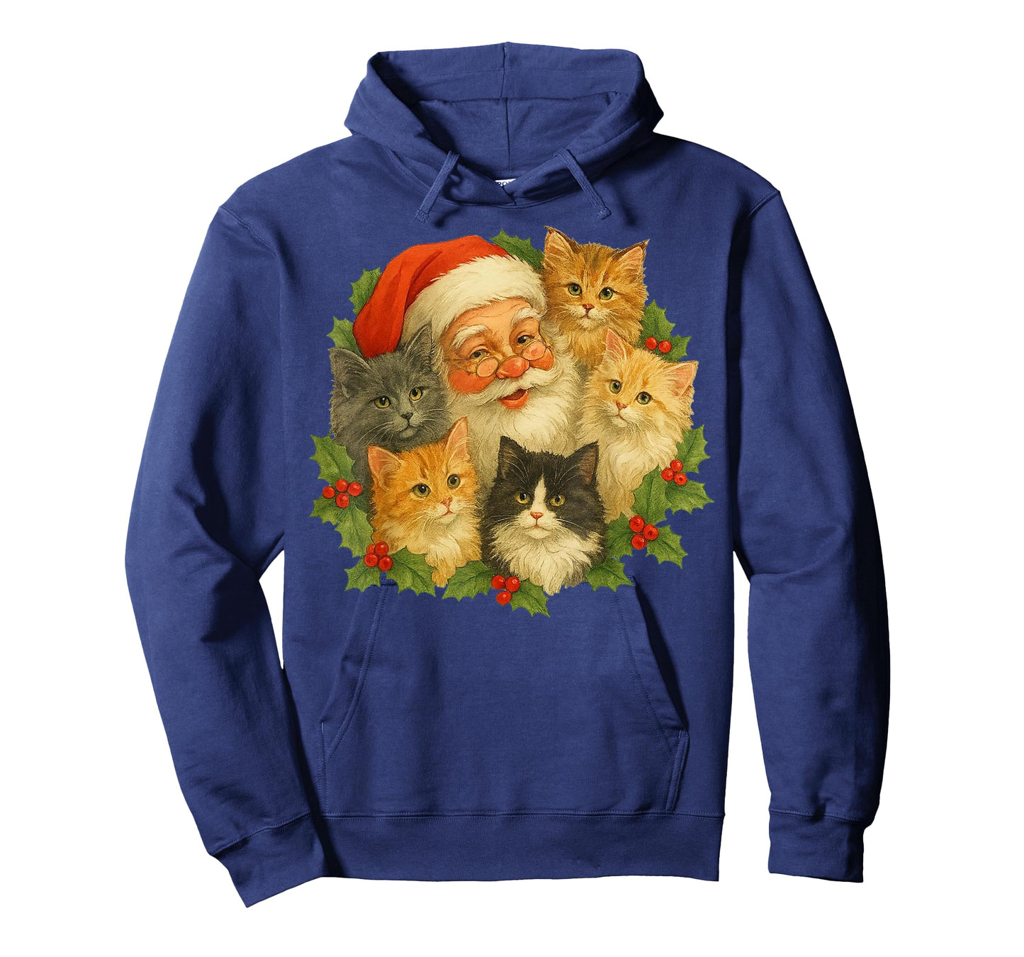 Santa Claus Kittens Christmas Retro 90s Old Saint Funny T-Shirt