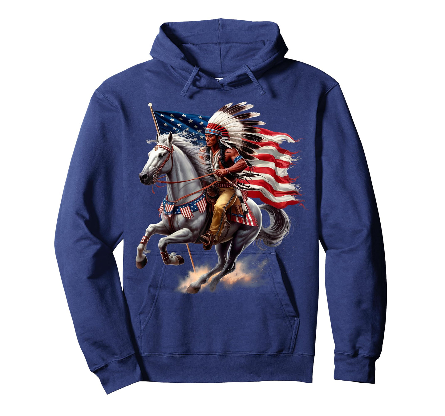 Native American Day US Flag Indian Riding Horse 4th of July T-Shirt