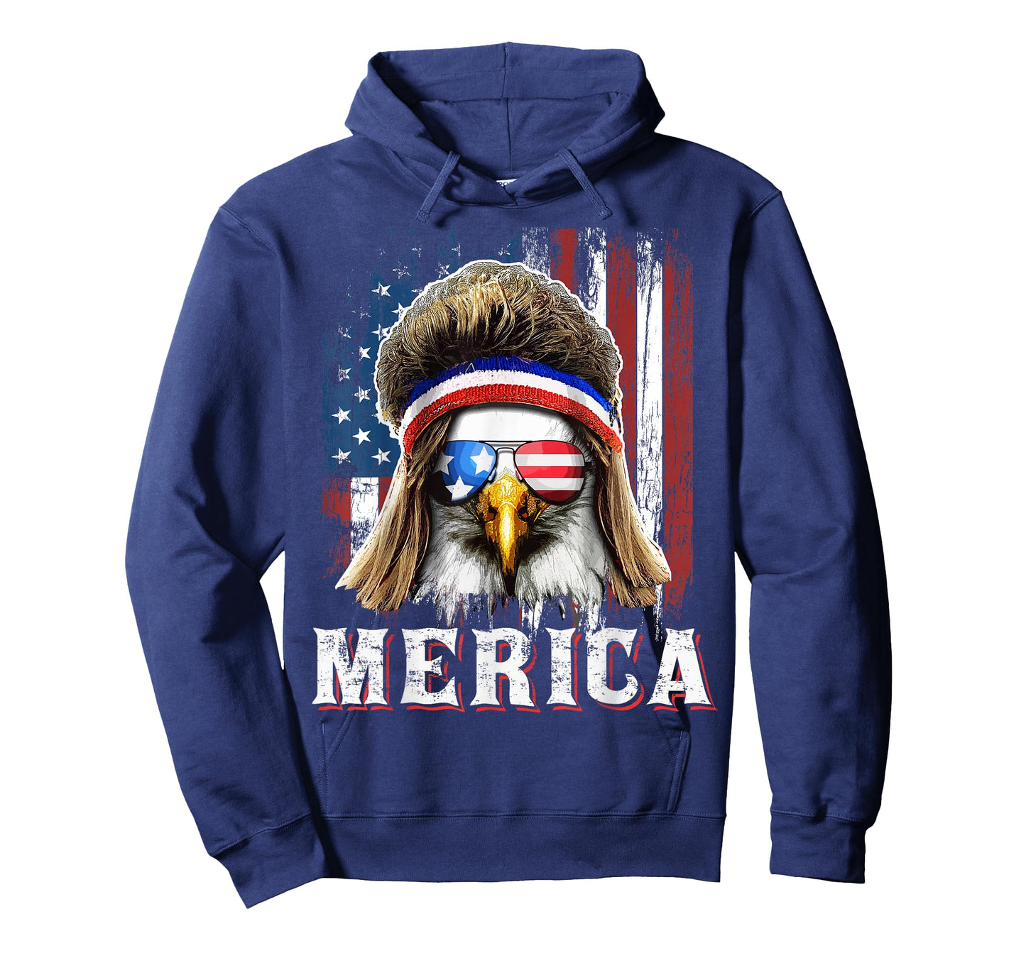Merica Eagle Mullet 4th of July American Flag Stars Stripes T-Shirt
