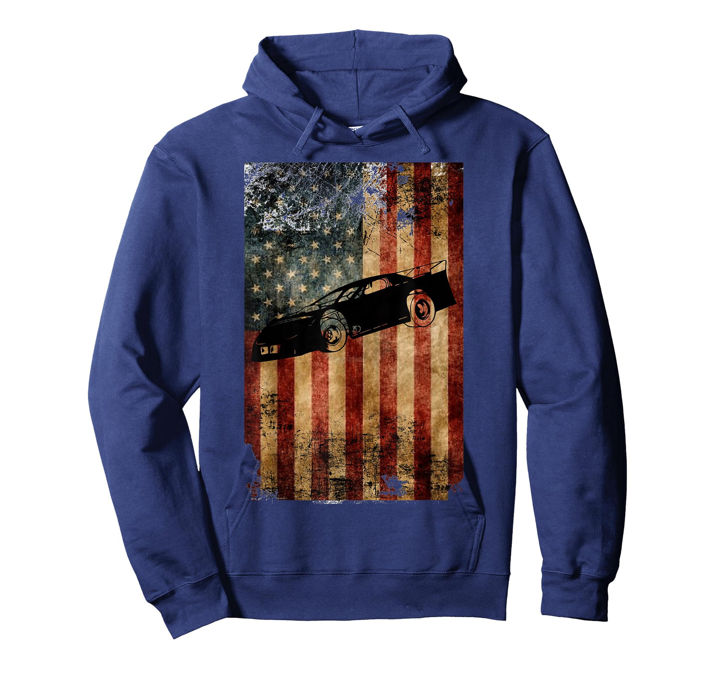 Late Model Dirt Track Racing Gifts Distressed American Flag T-Shirt