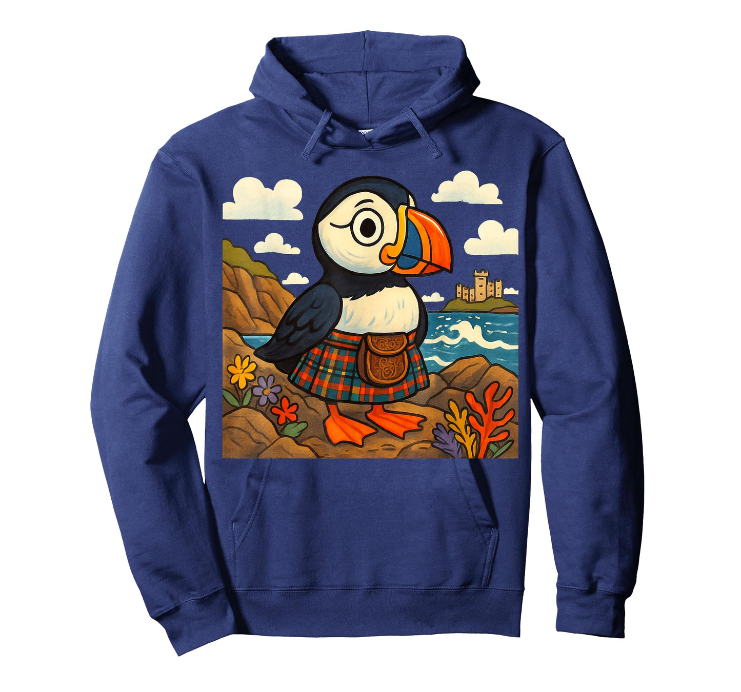 Scottish Puffin in Tartan Kilt Design | Scotland Wildlife T-Shirt
