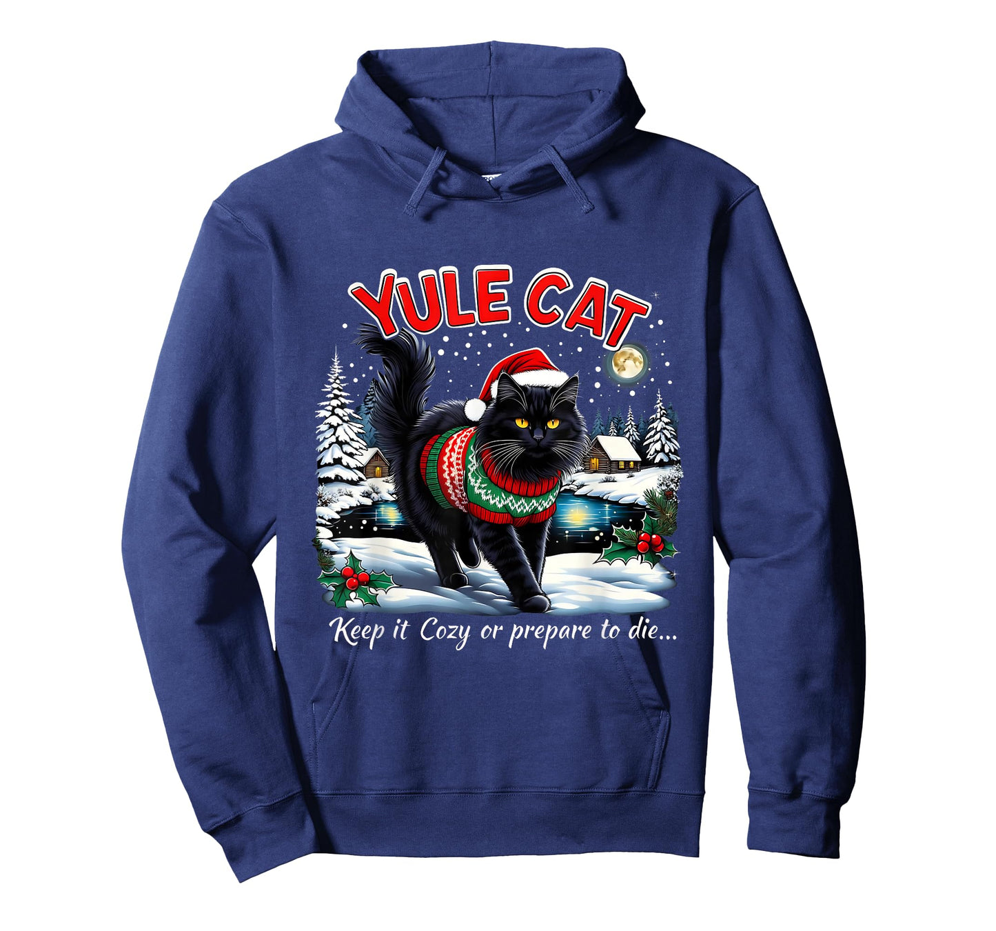 Yule Cat Keep It Cozy Funny Christmas Quote T-Shirt