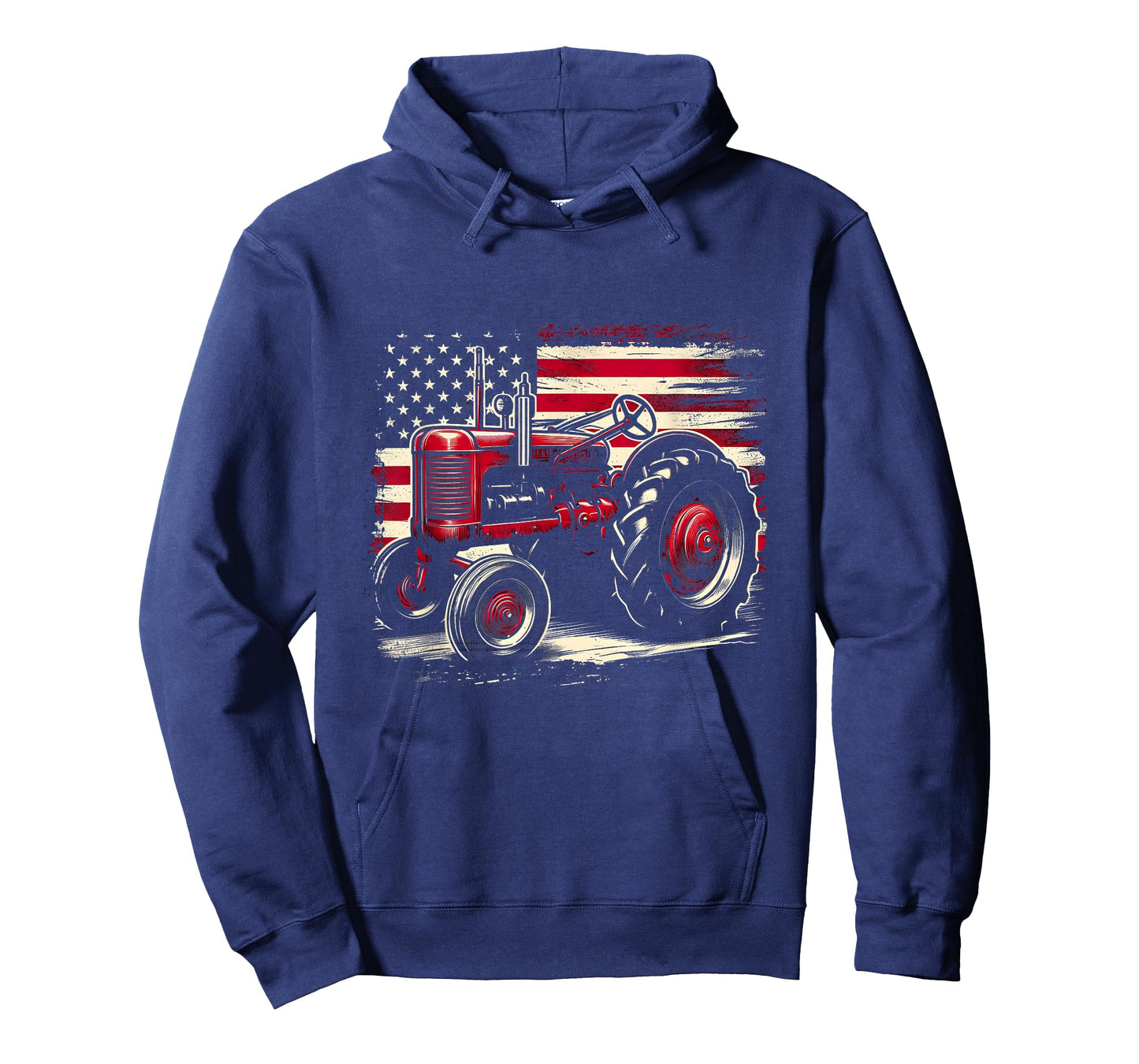 Old Farmall Cub Tractor American Flag Patriotic Farming Farm T-Shirt