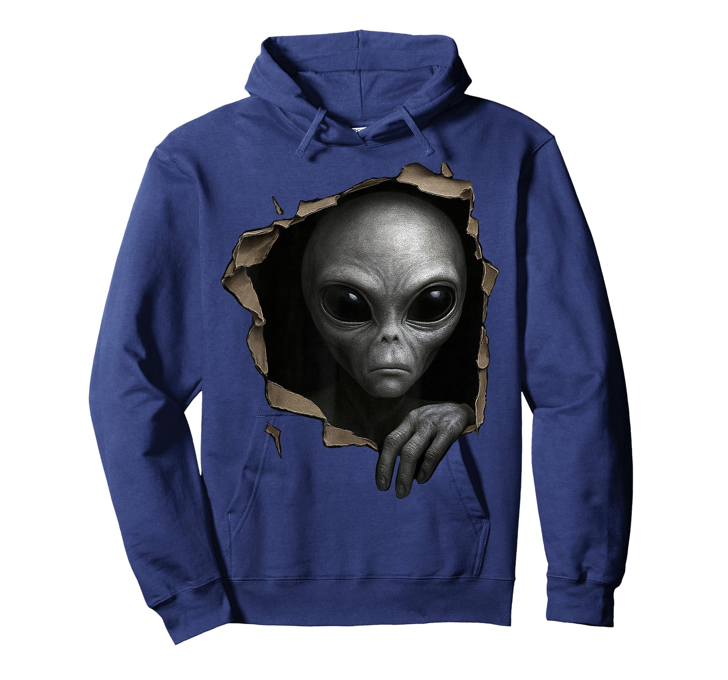 Alien Grey Torn Cloth Funny Extraterrestrial 3D Graphic T-Shirt