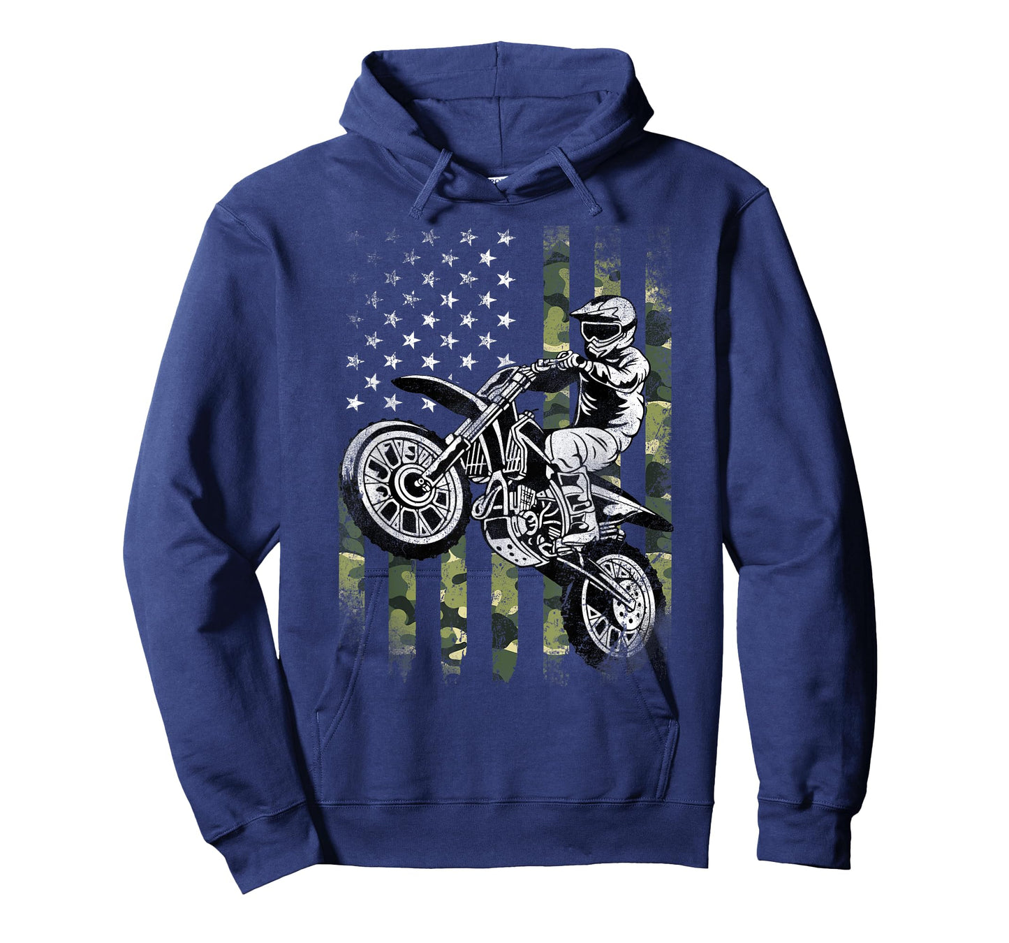 Dirt Bike American Camo Flag Motocross Dirtbike Biker T-Shirt