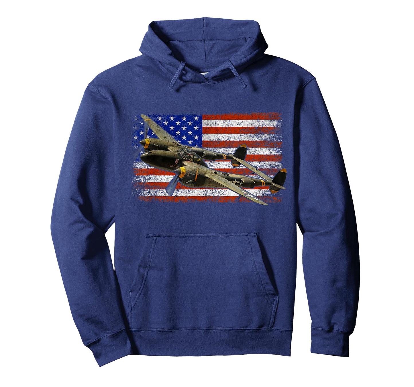 P-38 Lightning WWII Airplane Vintage Flag T-Shirt