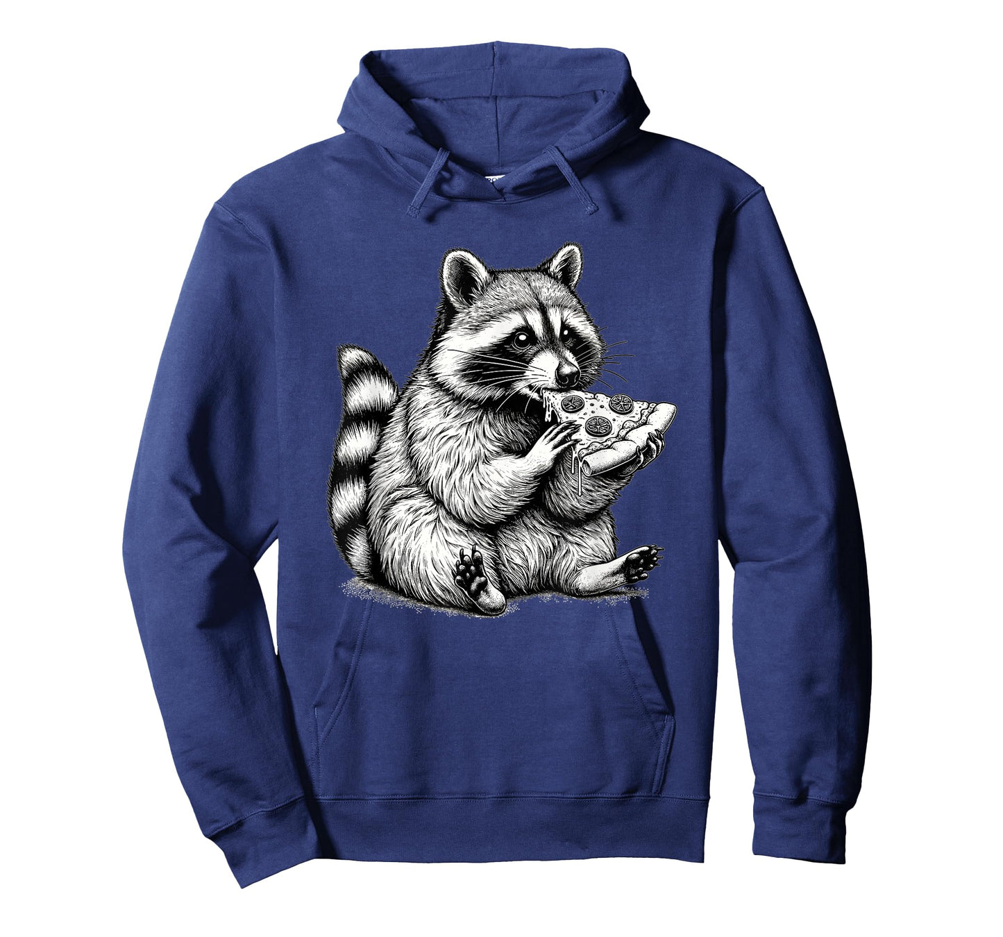 Raccoon Eating Pizza Slice Hand Drawn Art Cute Raccoon T-Shirt