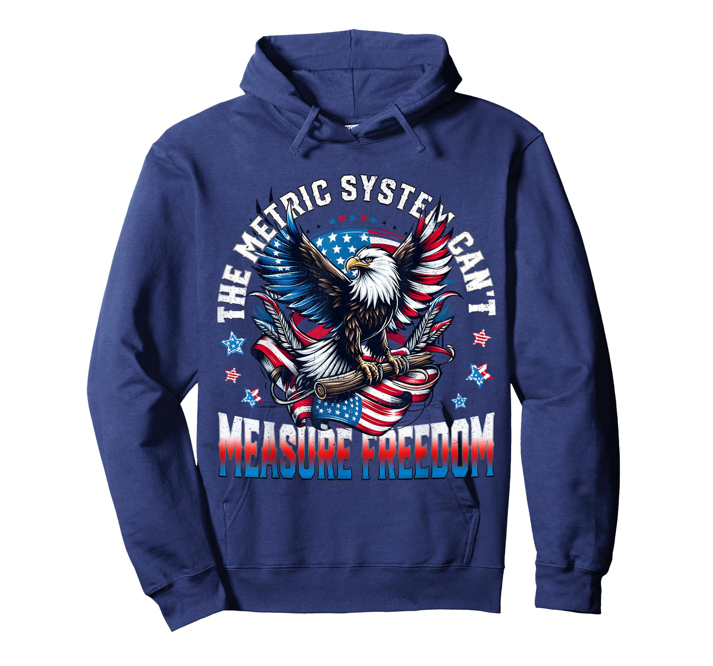 Eagle USA Flag The Metric System Can't Measure Freedom Meme T-Shirt