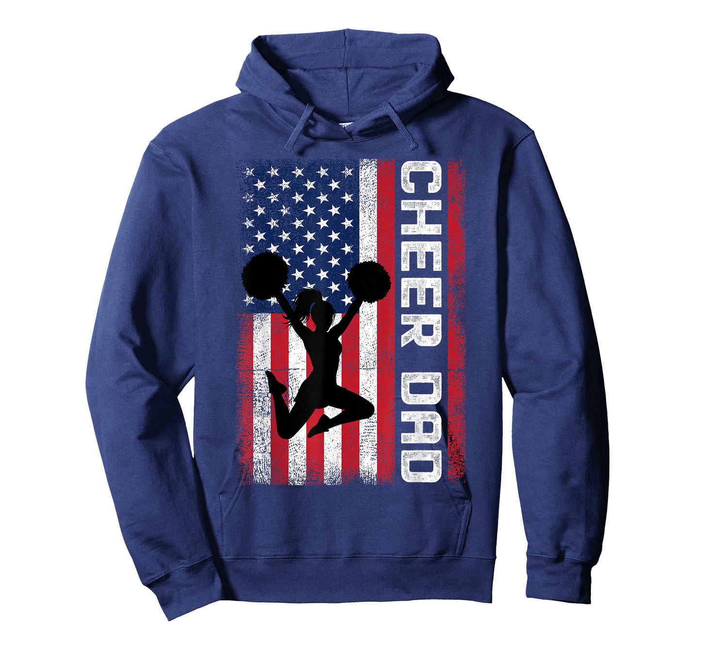 Cheer Dad American Flag Cheerleader Support T-Shirt