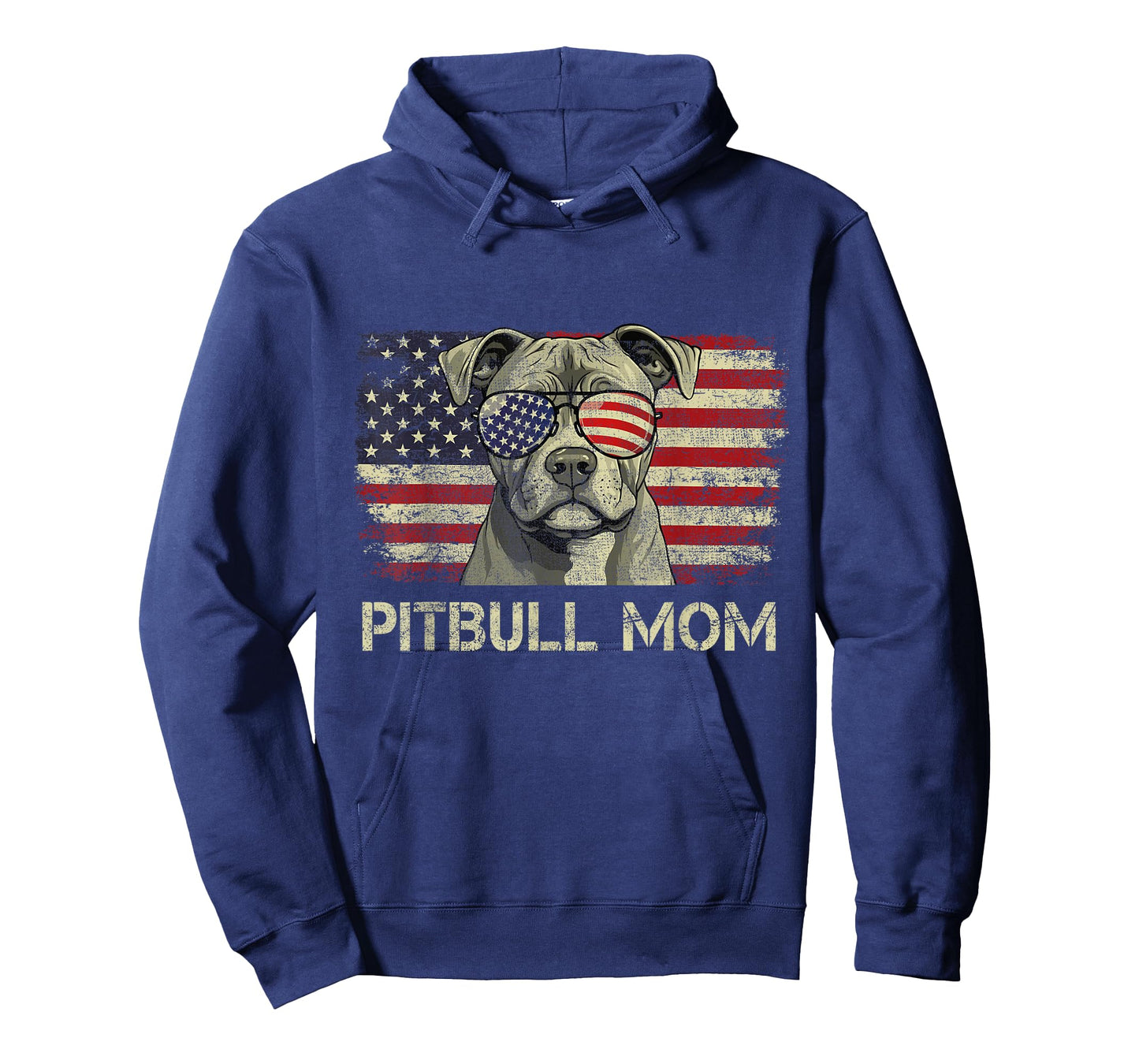 Pitbull Mom Dog Lovers American Flag 4th Of July T-Shirt