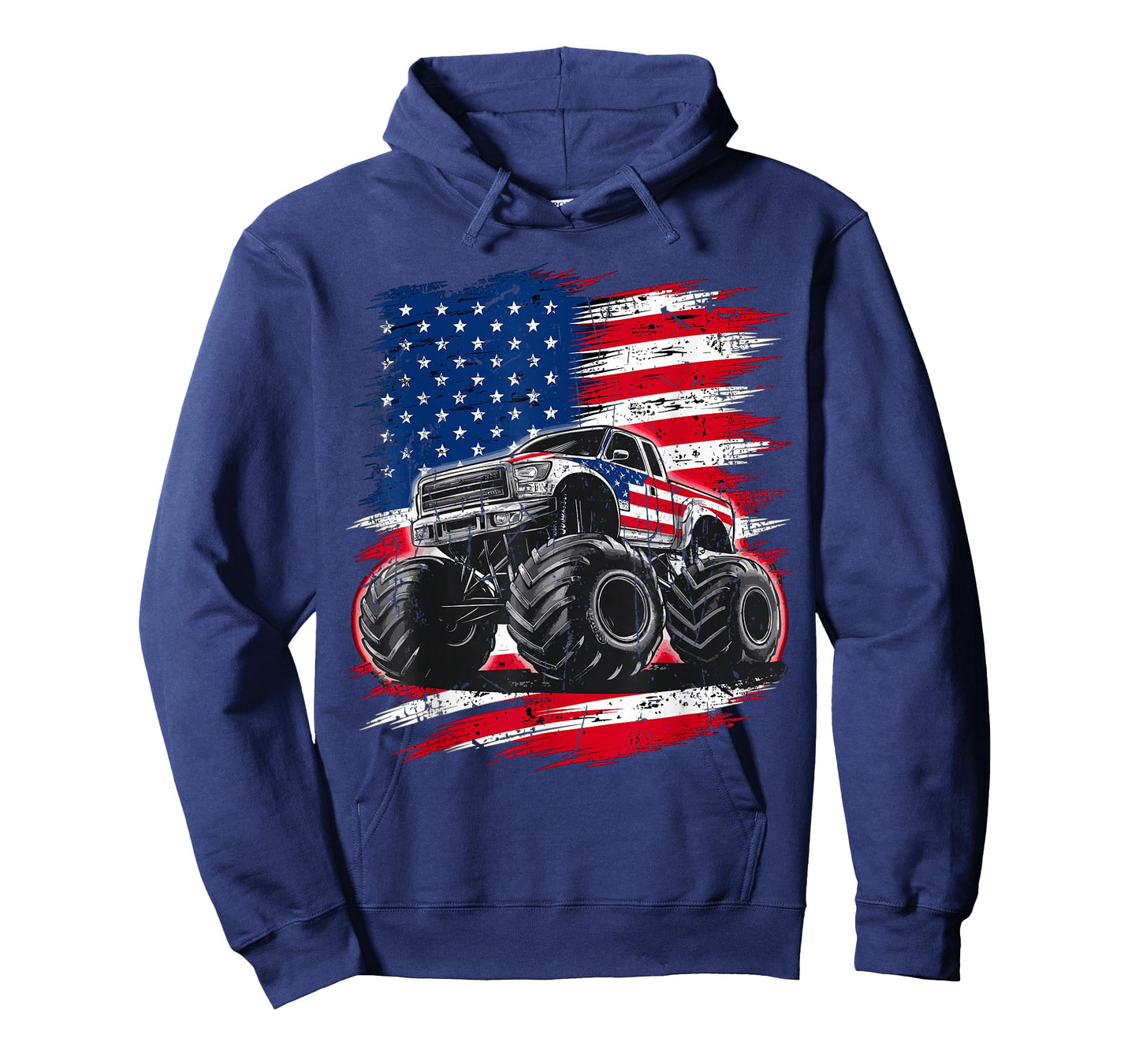 Monster Truck USA Flag American T-Shirt