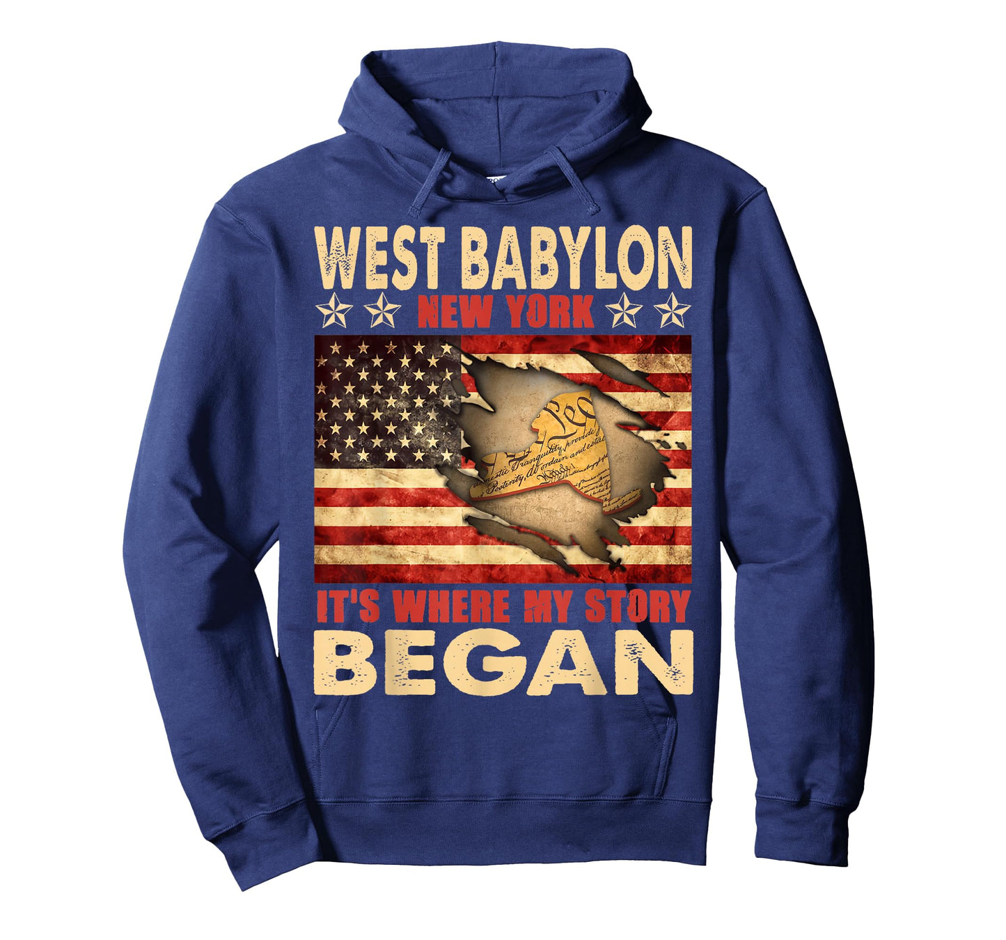West Babylon New York USA Flag 4th Of July T-Shirt