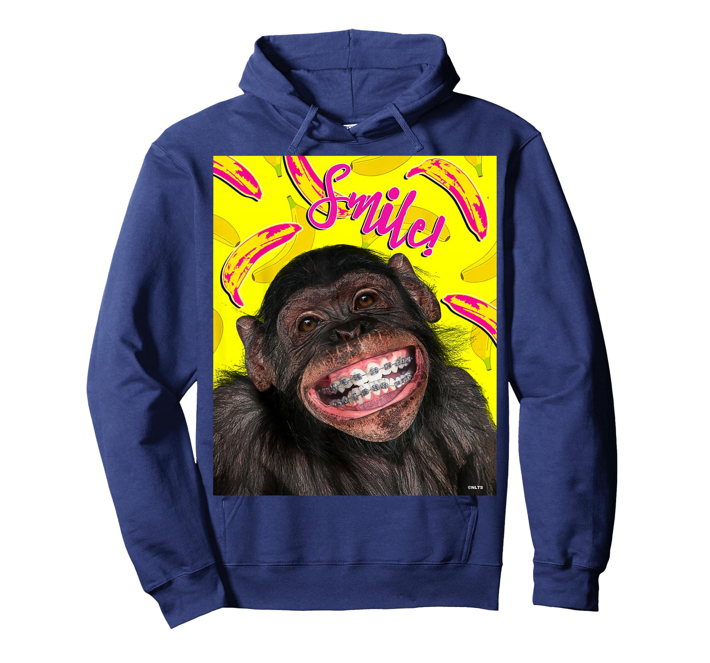 Smile! Smiling chimpanzee with braces Funny Humor T-Shirt