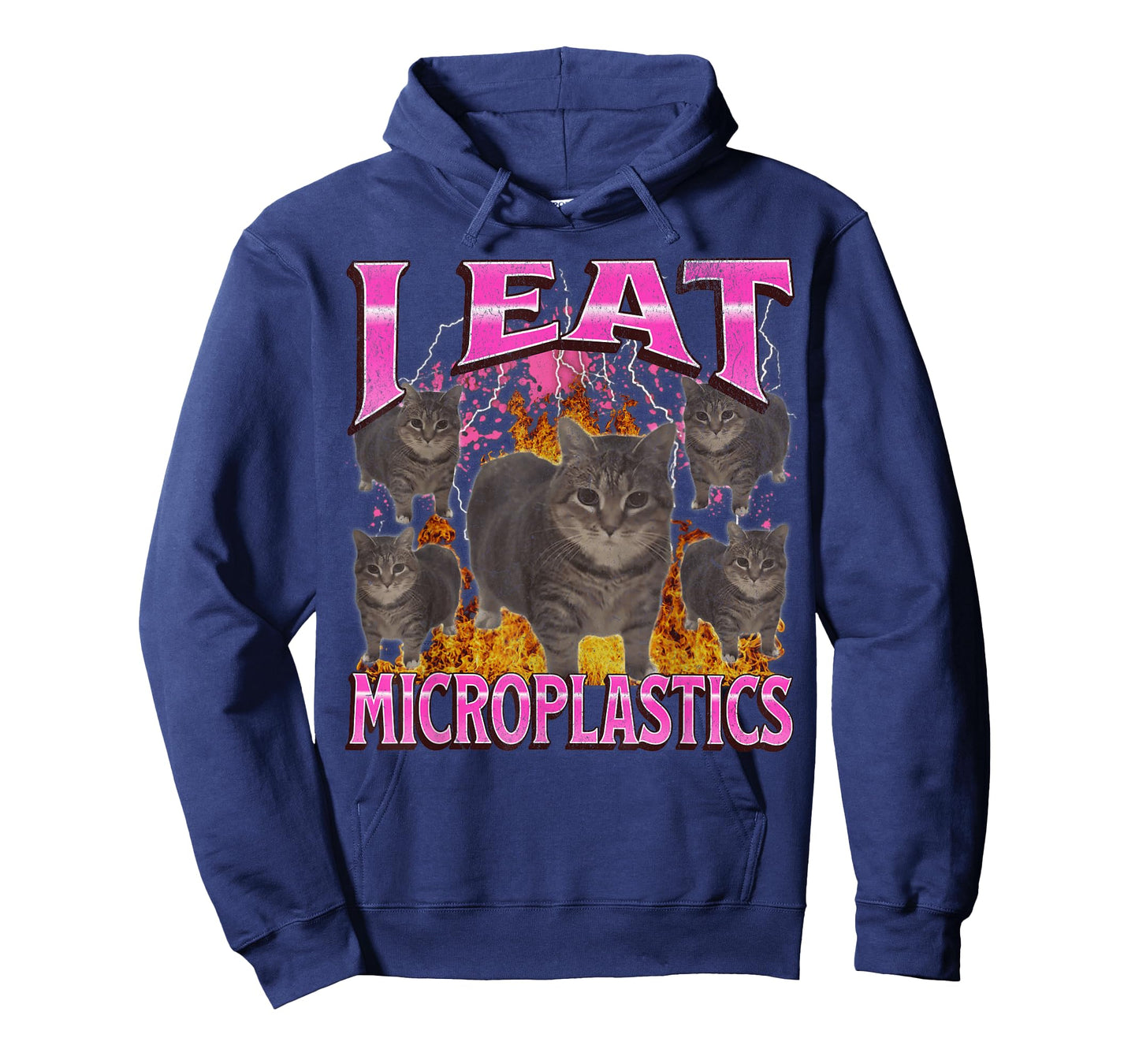I Eat Microplastics Funny Cat Meme Bootleg Graphic Men Women T-Shirt