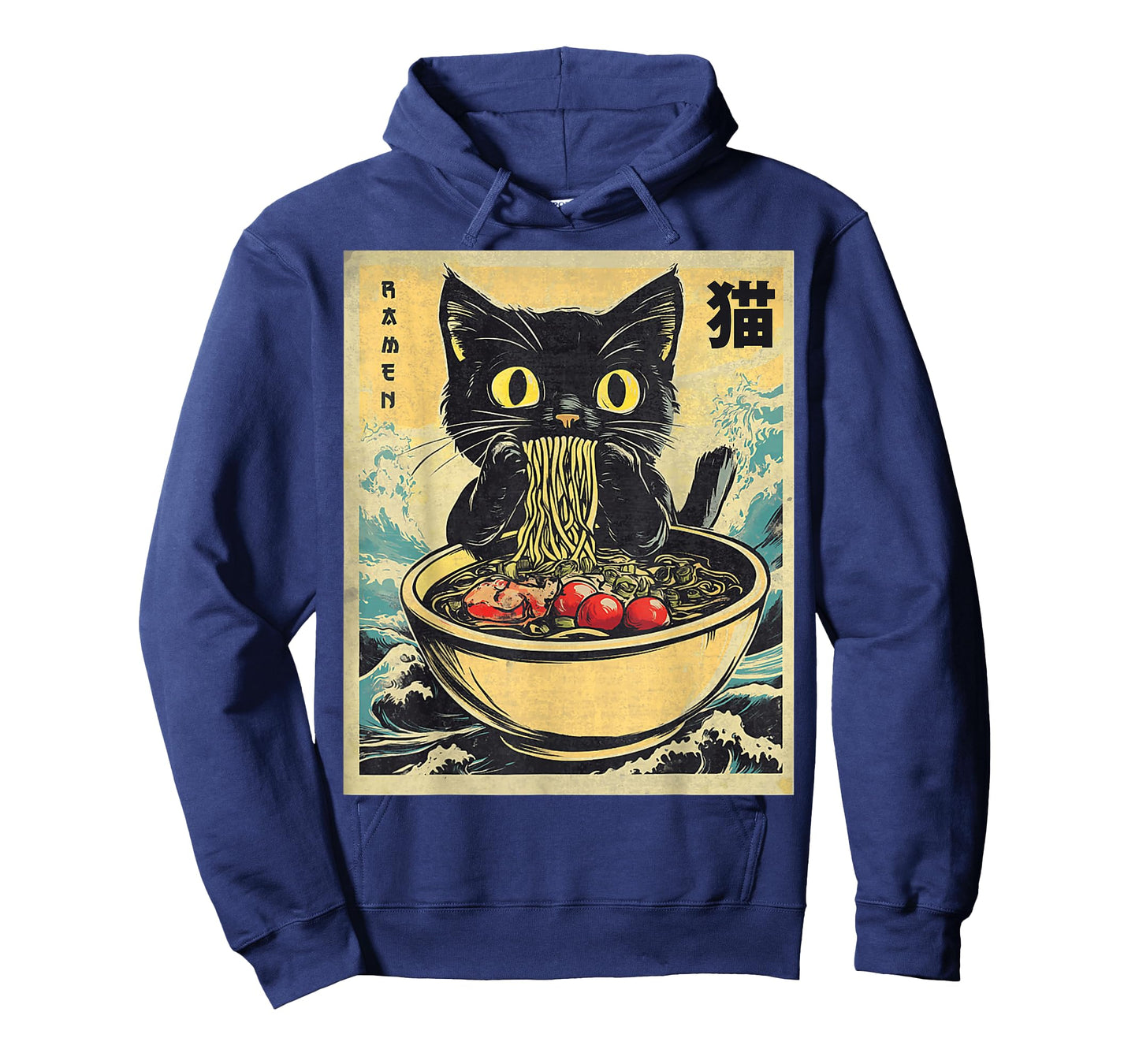 Funny Cat Eating Ramen Anime Japanese Men Women Kids T-Shirt
