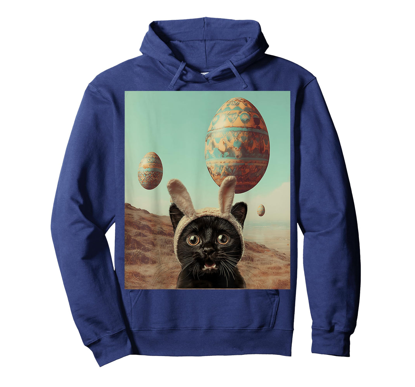 Funny Shock Cat UFO Meme Easter Eggs Cute Pet Lovers T-Shirt
