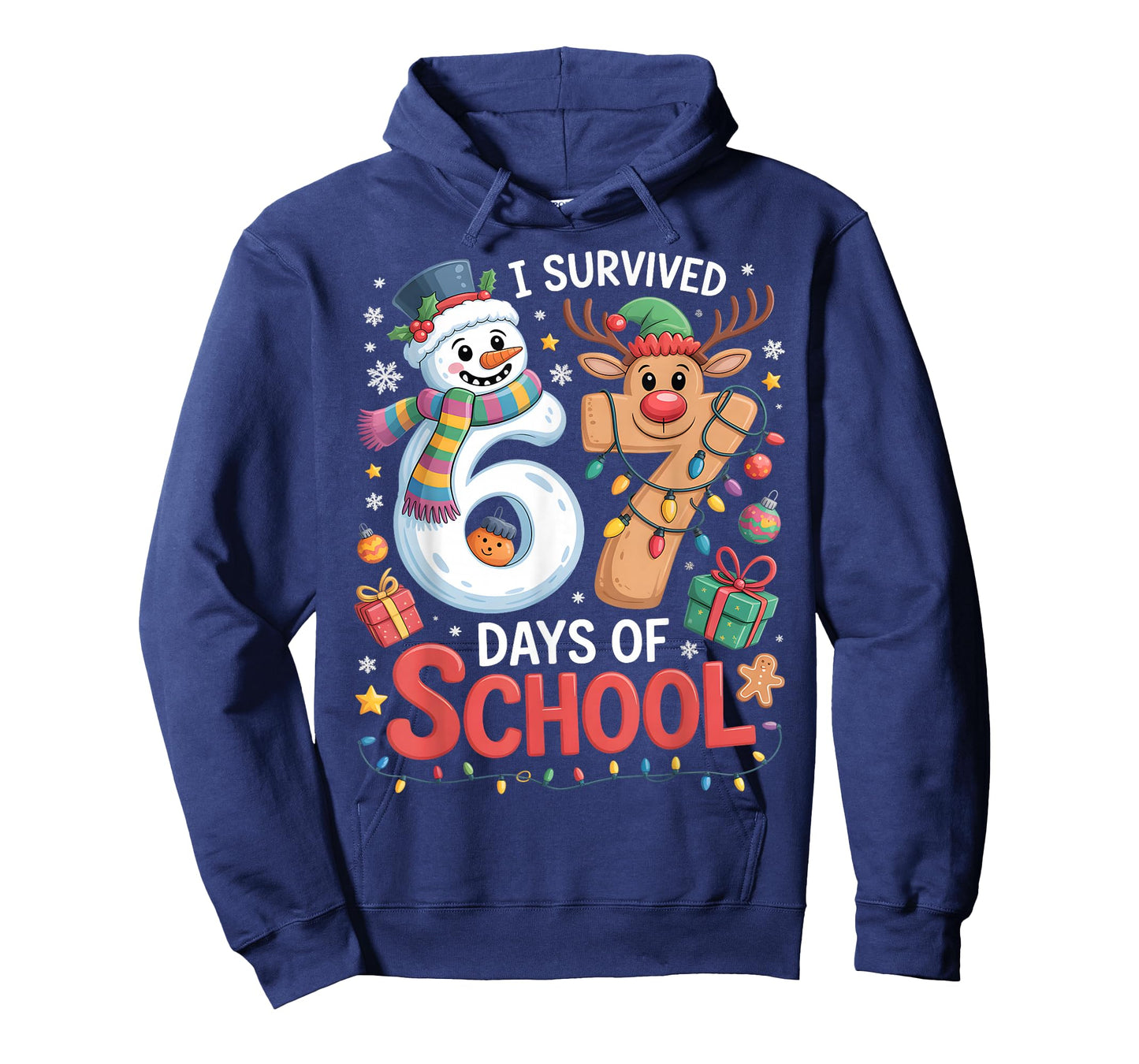 I Survived 67 Days of School Funny Meme Six Seven Christmas T-Shirt