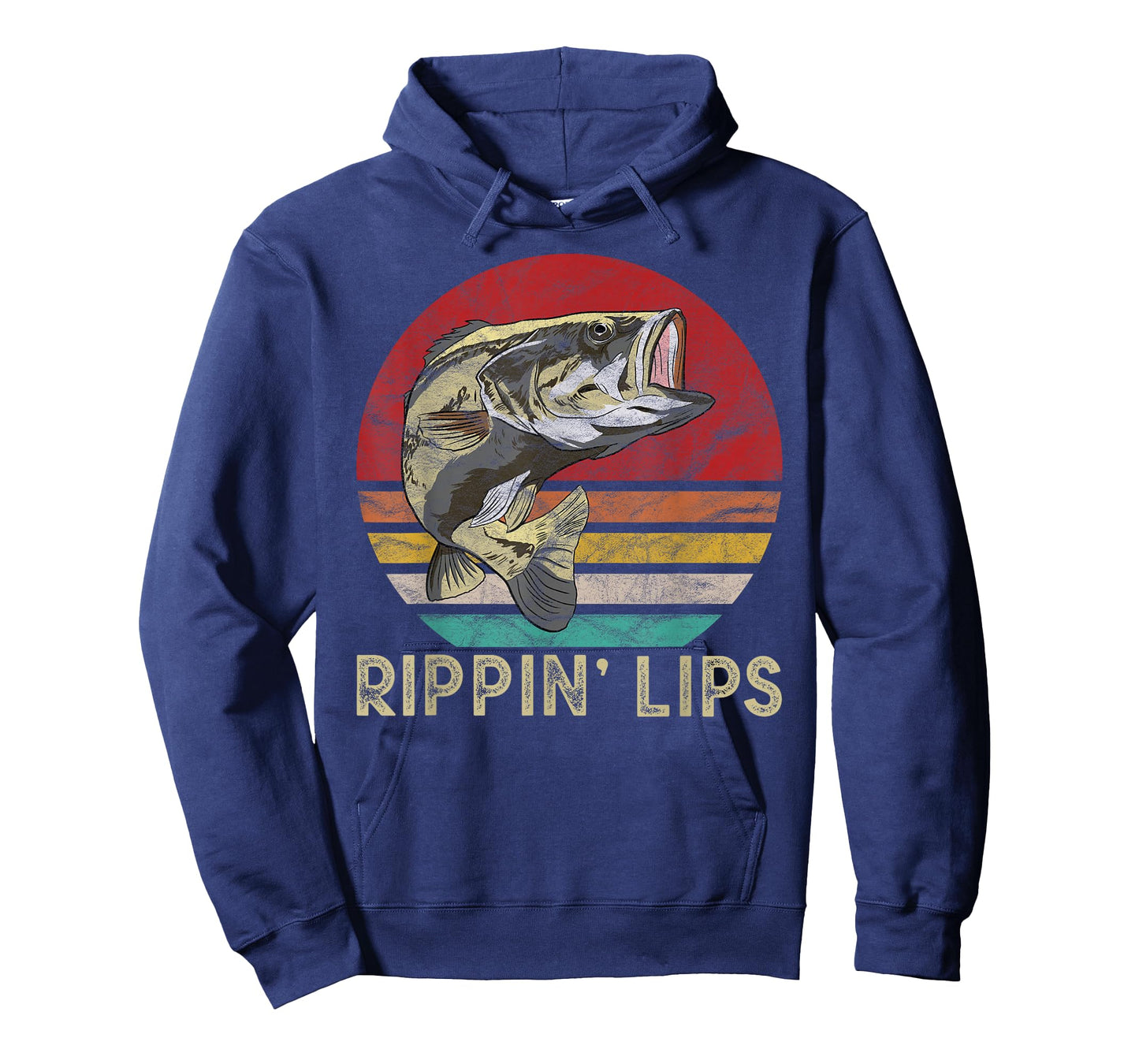 Rippin Lips Retro Vintage Bass Fishing Gifts T-Shirt