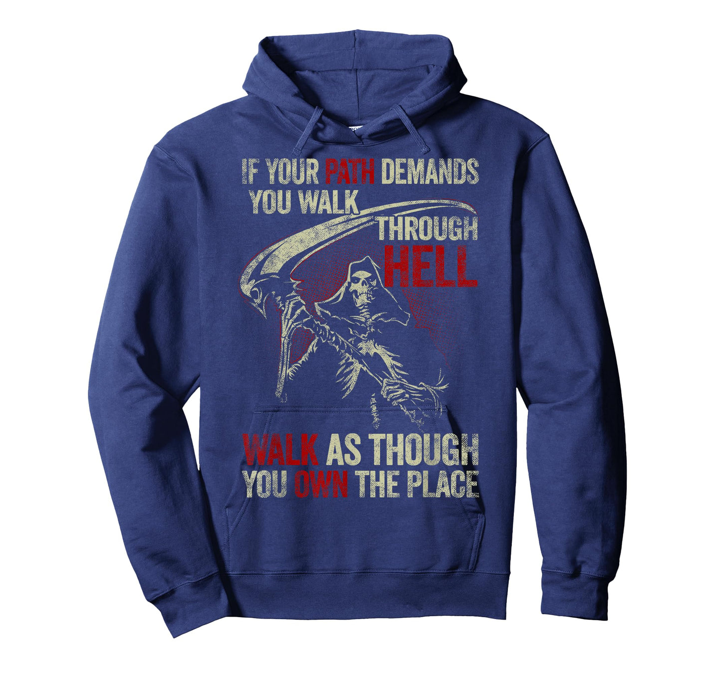 If Your Path Demands You Walk Through Hell Skeleton USA Flag T-Shirt