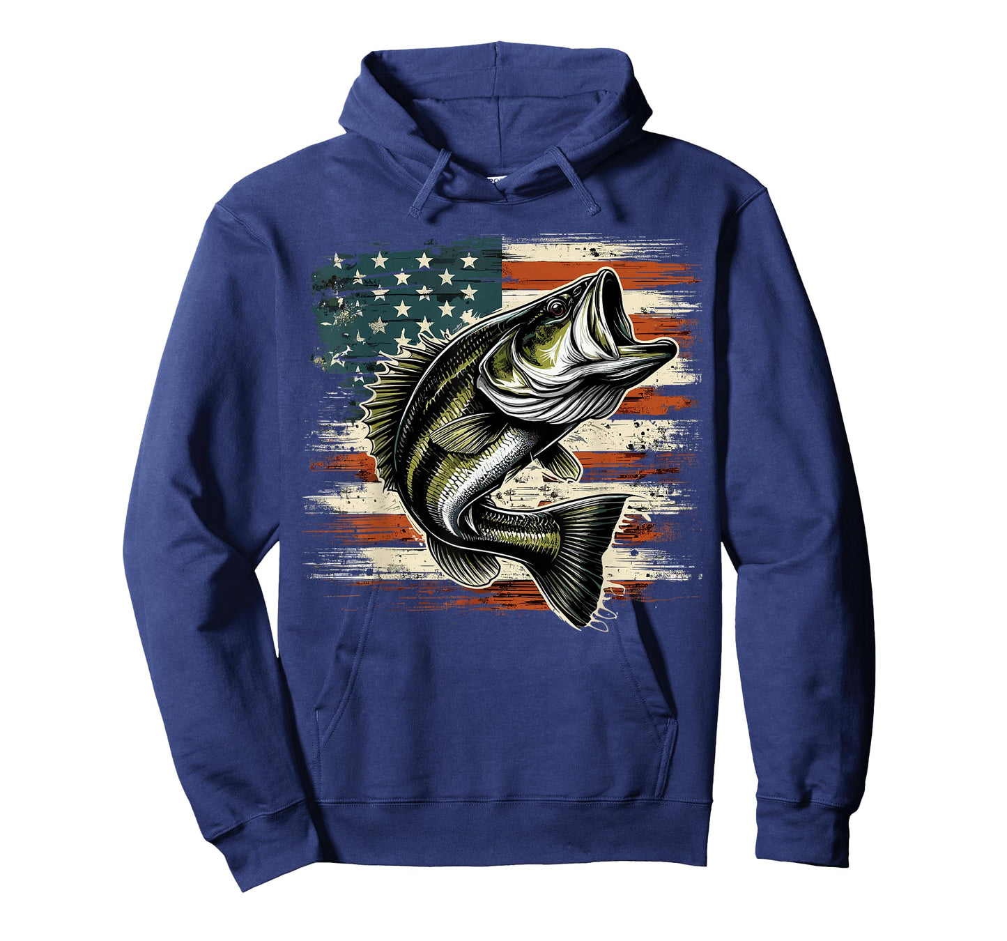 American Flag Bass Fish Fishing T-Shirt