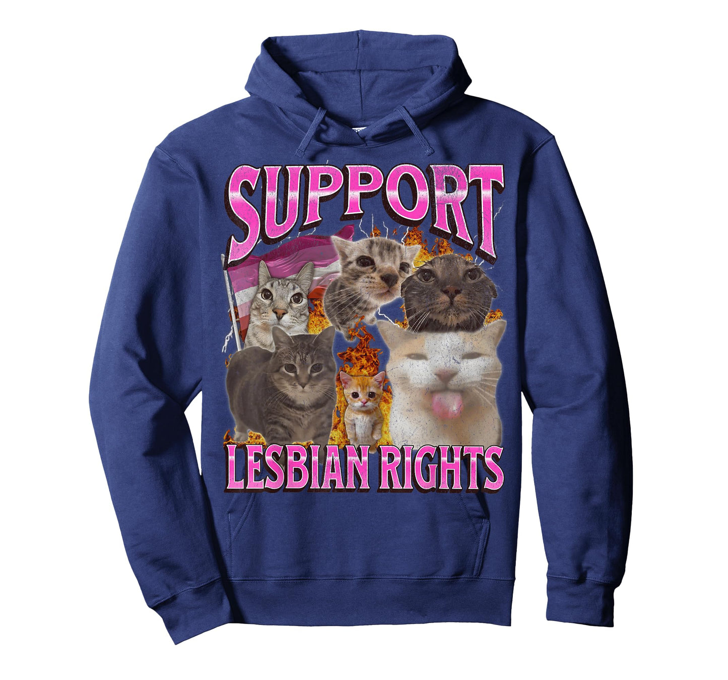 Support Lesbian Rights Funny Gay Cat Meme Bootleg Graphic T-Shirt for Men Women