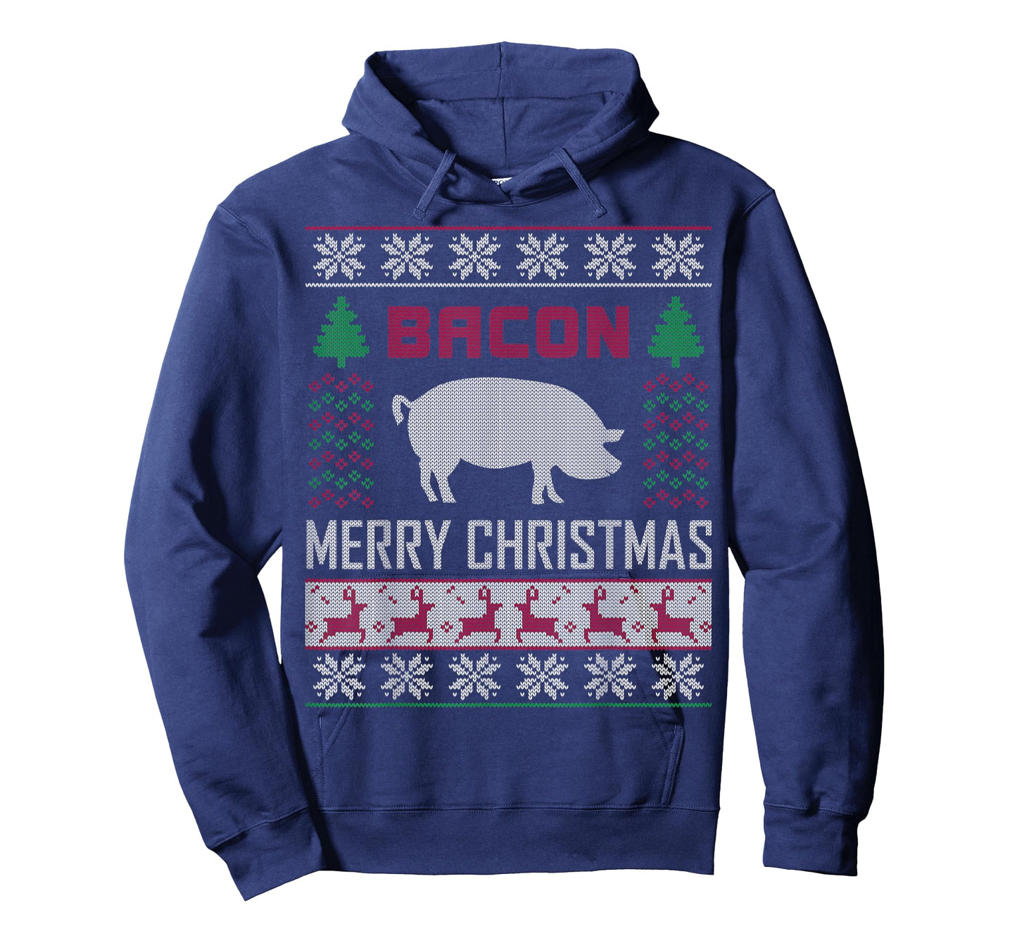 Bacon Pig Christmas Design Funny Holiday Ugly Sweater Style T-Shirt