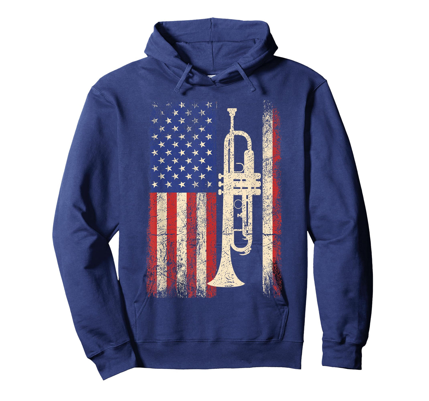 Trumpet USA American Flag Shirt Jazz Music Vintage Men Tee T-Shirt