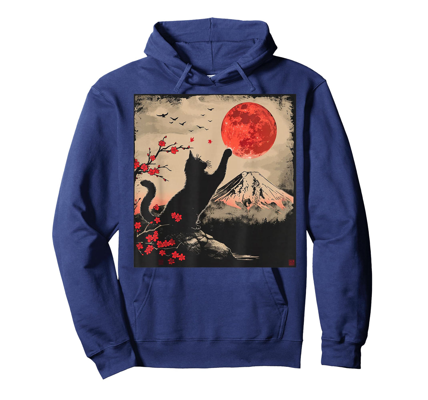 Vintage Japan Art Japanese Theme Retro Print Black Cat T-Shirt