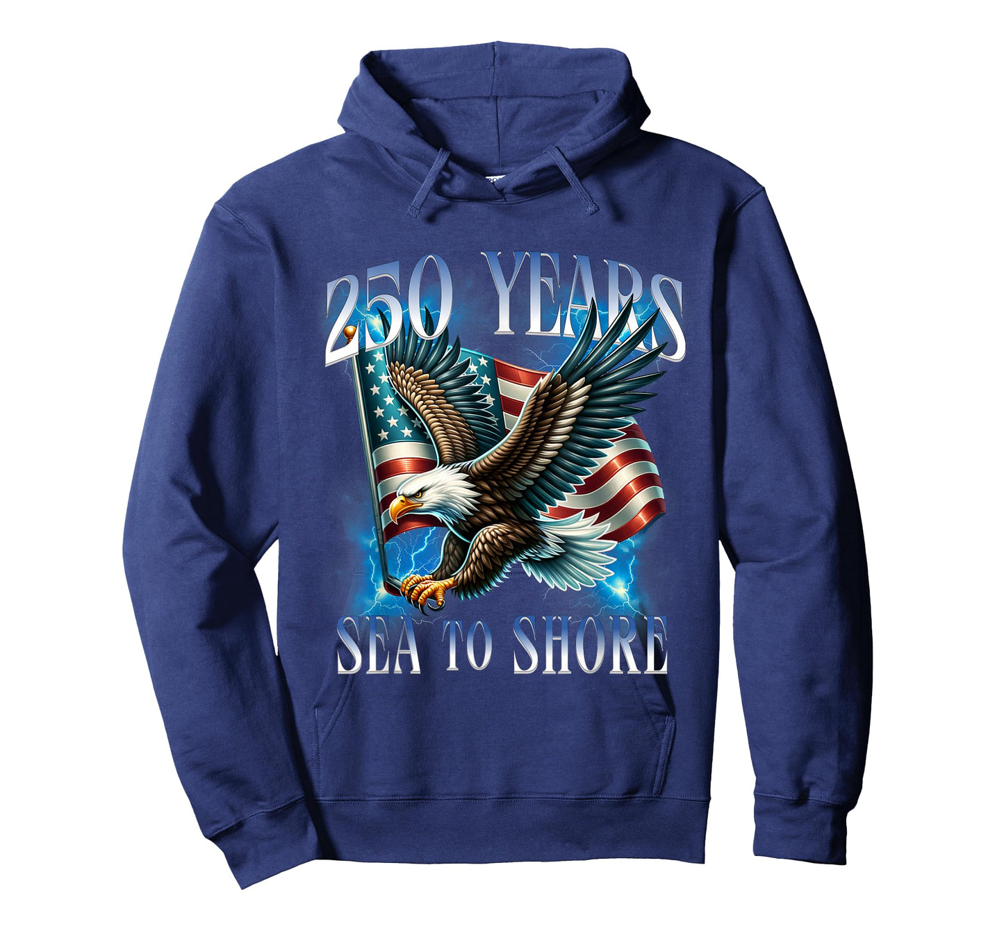 250 Years Sea to Shore Eagle and Flag Military 250th T-Shirt
