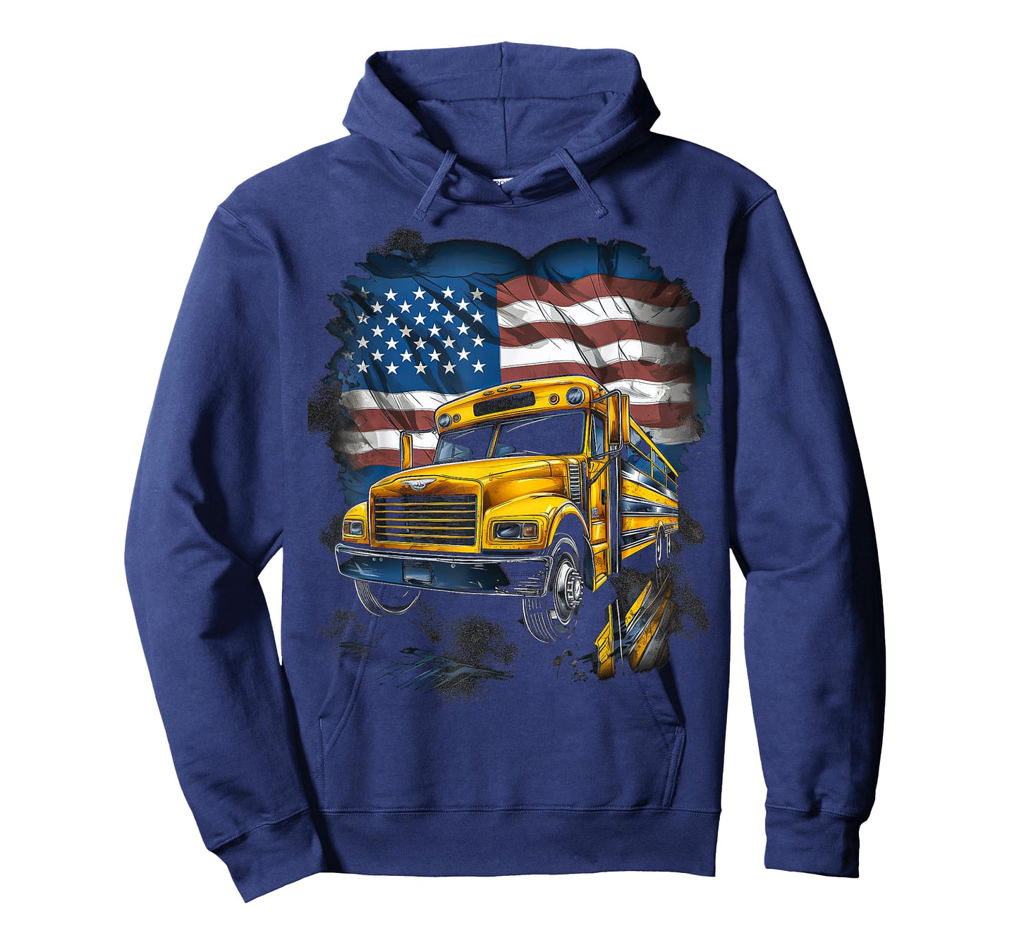 School Bus Driver Usa American Flag Funny Bus Driver T-Shirt