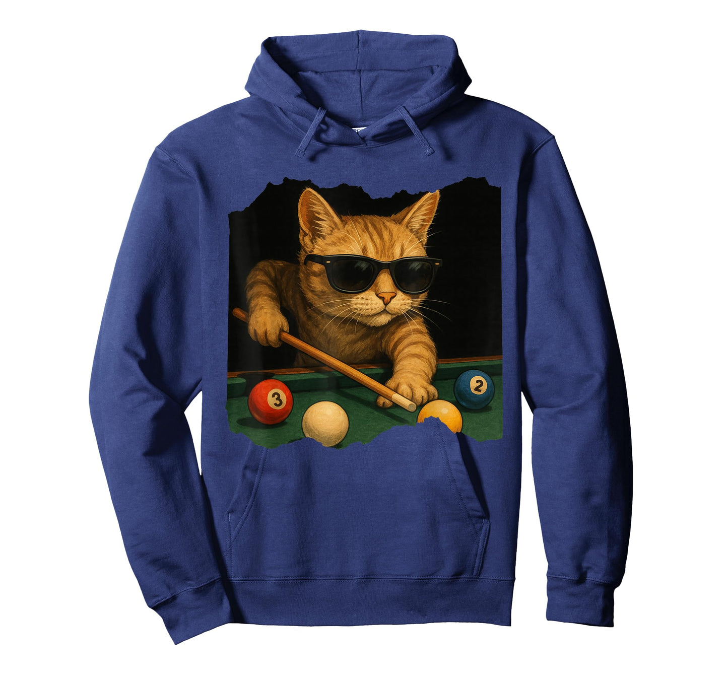 Cat Playing Pool Billiards in Lounge Cool Funny Cats T-Shirt