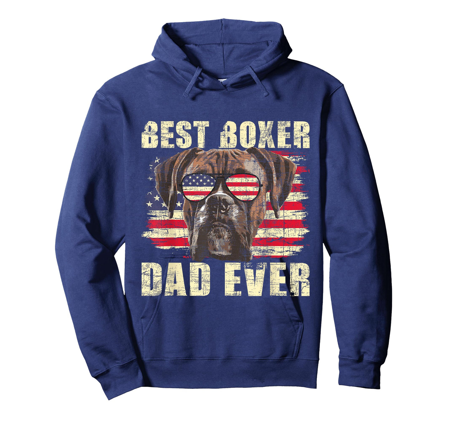 Best Boxer Dad Ever - USA Flag American Dog Animal Lover T-Shirt
