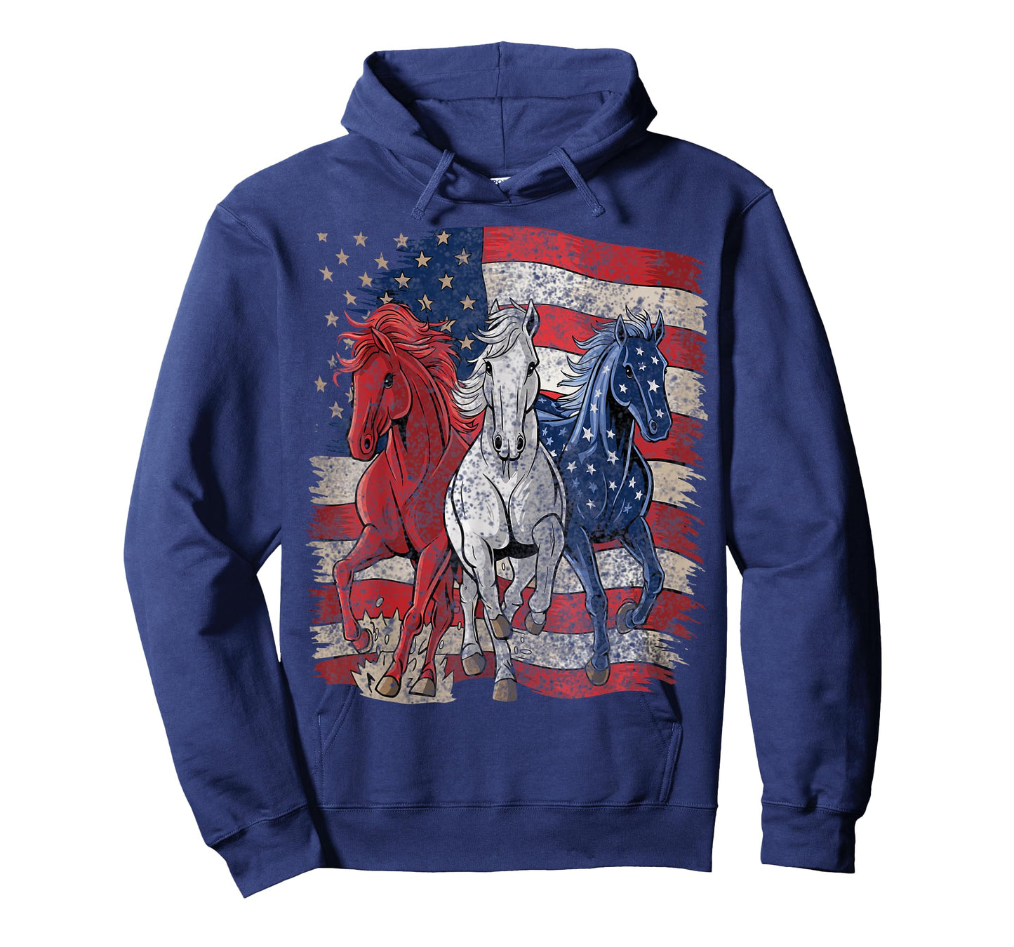 Horse Patriotic USA Flag 4th Of July T-Shirt