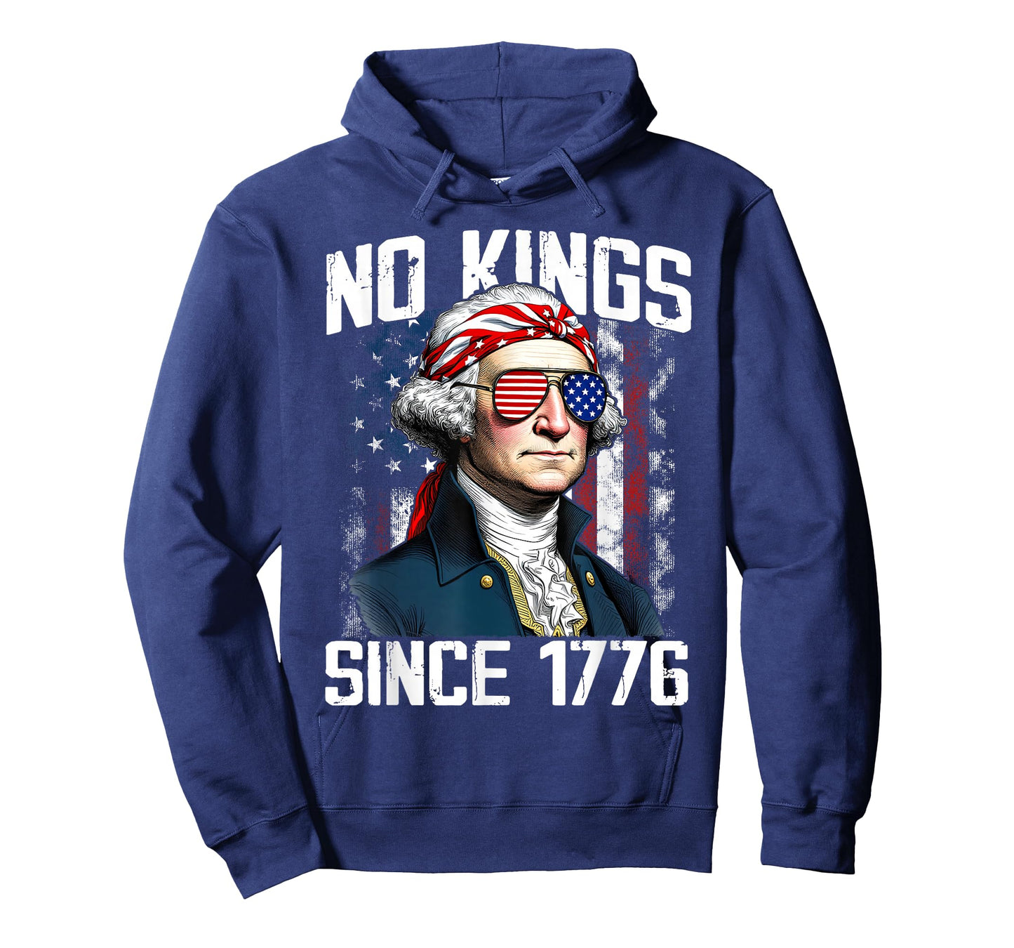 No Kings in America Since 1776 Distressed USA Flag Vintage T-Shirt