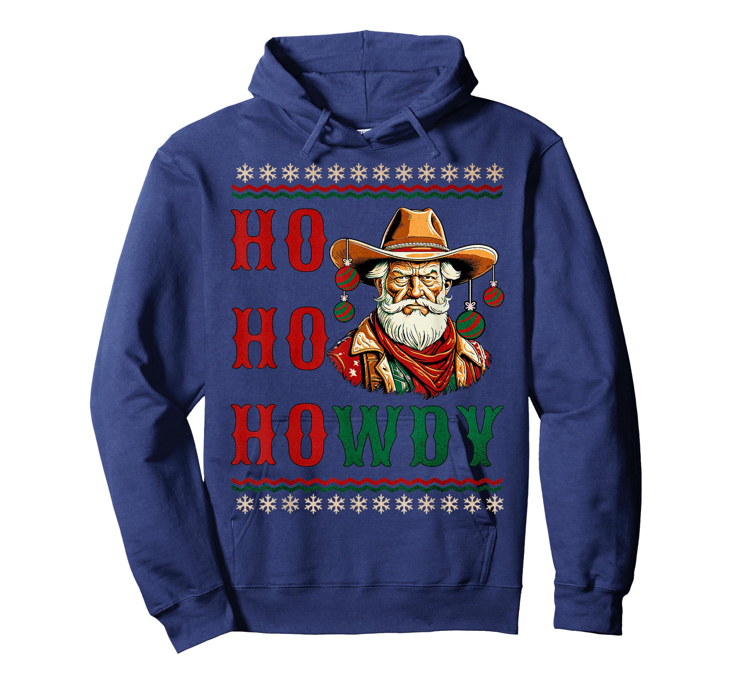 Ho Ho Howdy Ugly Christmas Sweater Style Cowboy Santa T-Shirt