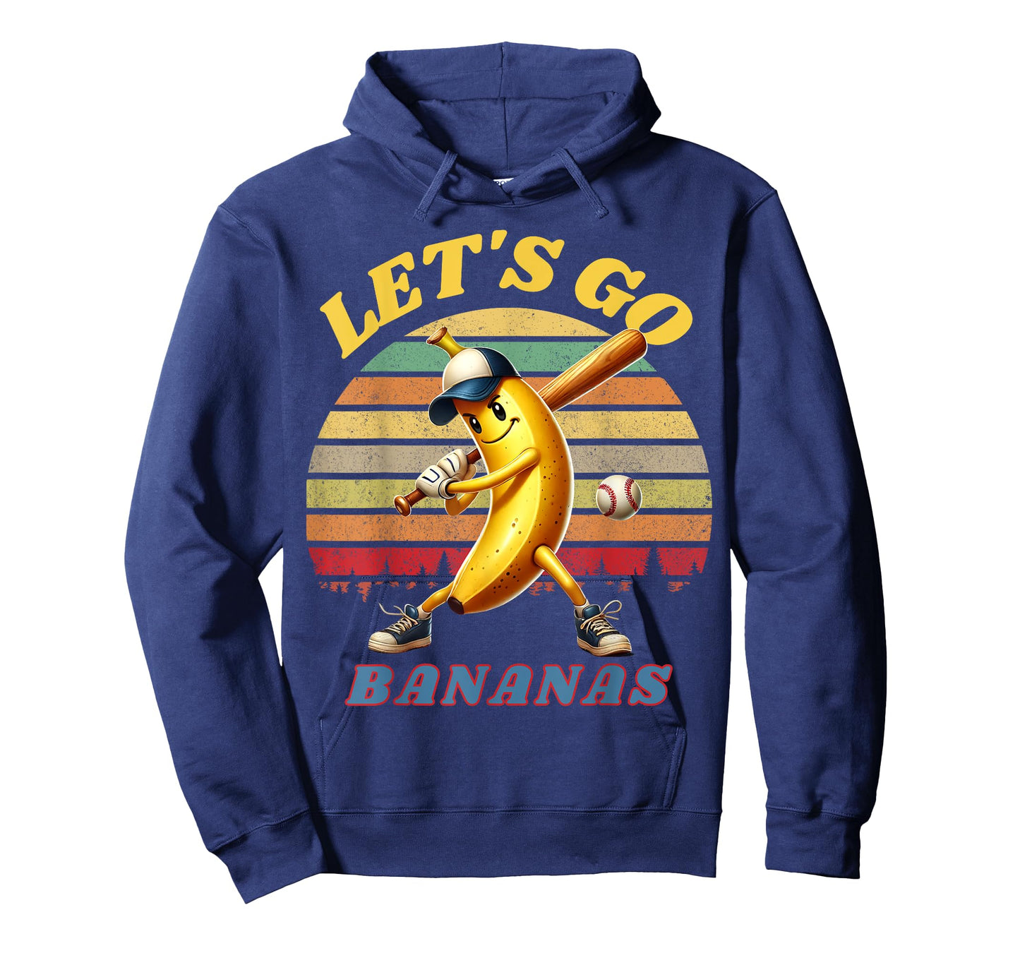 Lets Go Bananas Banana Playing Baseball Baseball Player Gift T-Shirt